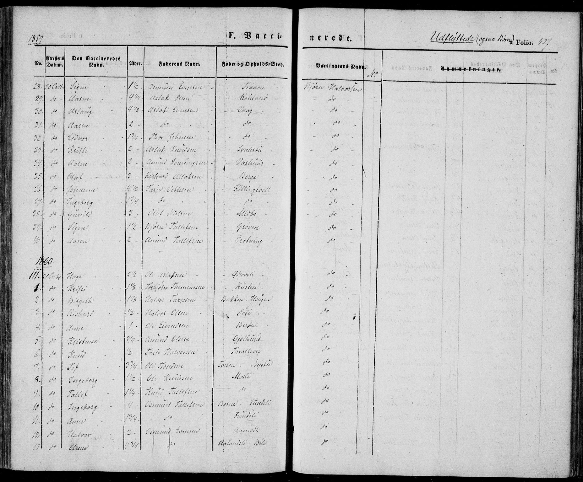 Vinje kirkebøker, SAKO/A-312/F/Fa/L0004: Parish register (official) no. I 4, 1843-1869, p. 427