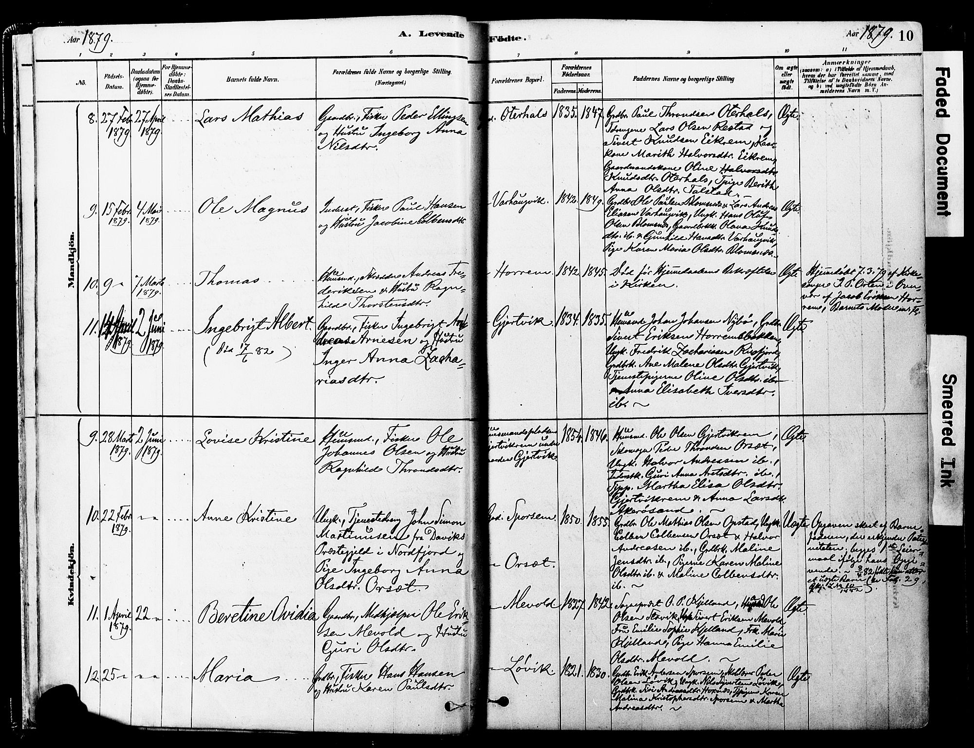 Ministerialprotokoller, klokkerbøker og fødselsregistre - Møre og Romsdal, AV/SAT-A-1454/560/L0721: Parish register (official) no. 560A05, 1878-1917, p. 10