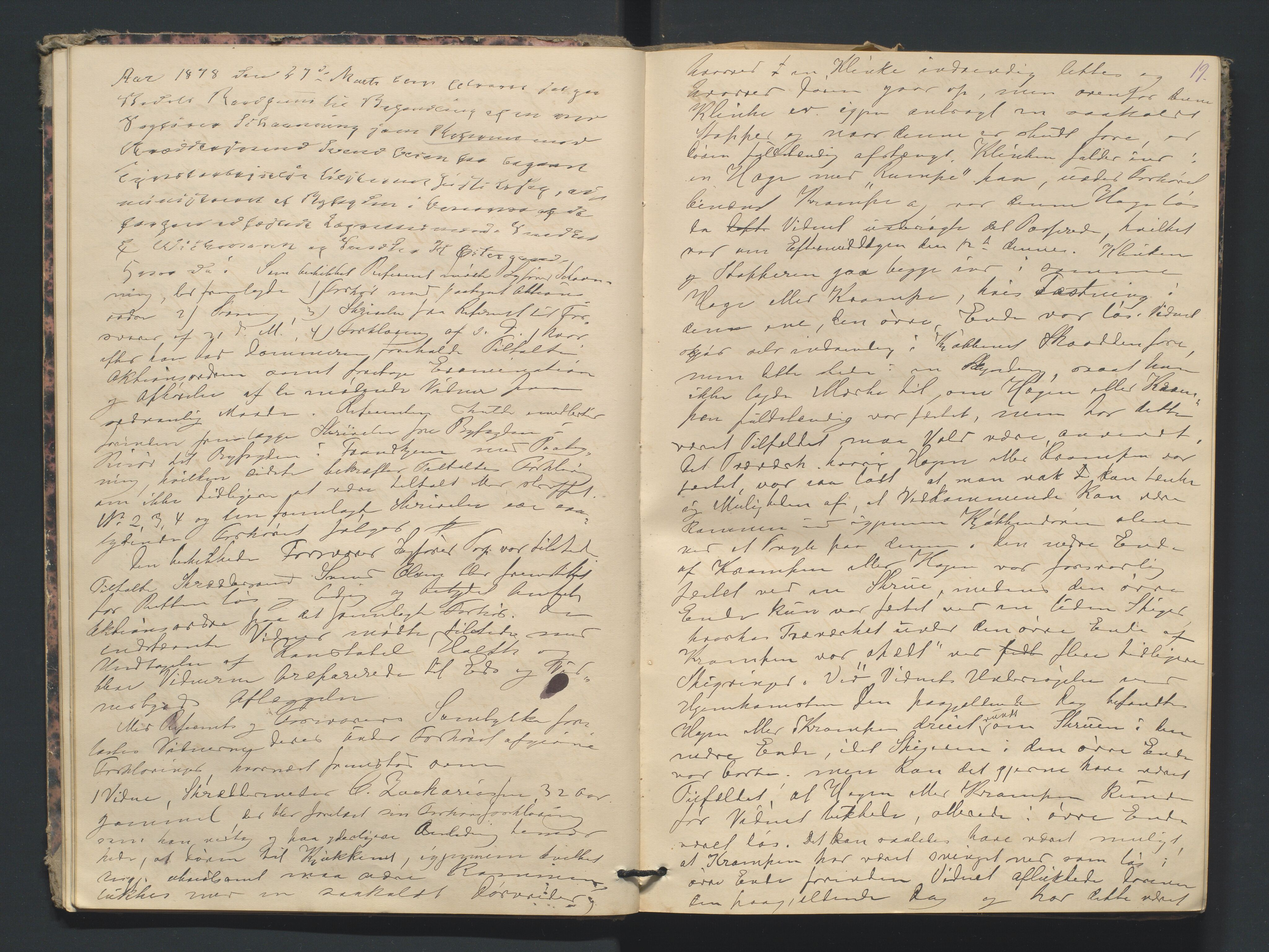 Risør byfogd, AV/SAK-1222-0005/F/Fa/L0004: Justisprotokoll nr. 4, 1877-1880, p. 18b-19a
