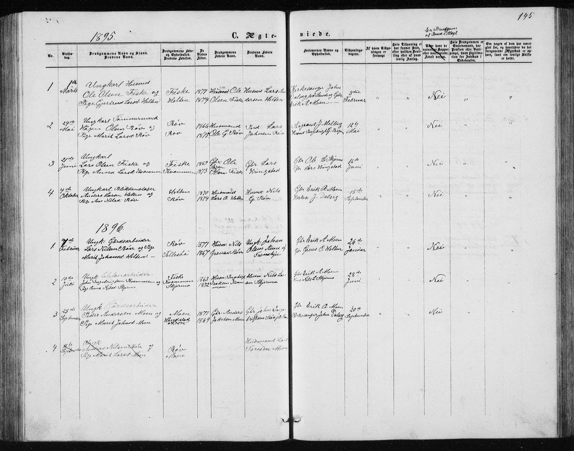 Ministerialprotokoller, klokkerbøker og fødselsregistre - Møre og Romsdal, AV/SAT-A-1454/597/L1064: Parish register (copy) no. 597C01, 1866-1898, p. 145