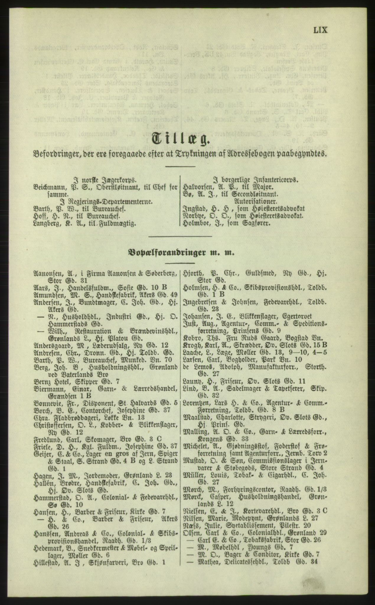 Kristiania/Oslo adressebok, PUBL/-, 1879, p. LIX