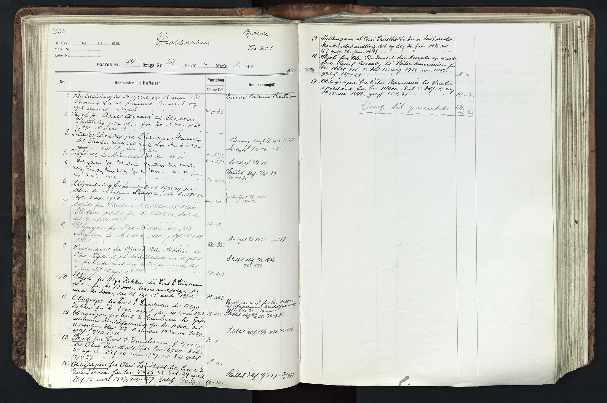 Solør tingrett, AV/SAH-TING-008/H/Ha/Hak/L0003: Mortgage register no. III, 1900-1935, p. 234