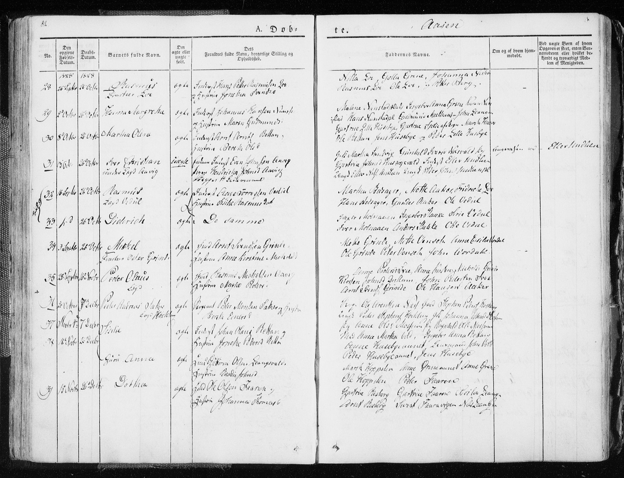 Ministerialprotokoller, klokkerbøker og fødselsregistre - Nord-Trøndelag, SAT/A-1458/713/L0114: Parish register (official) no. 713A05, 1827-1839, p. 82