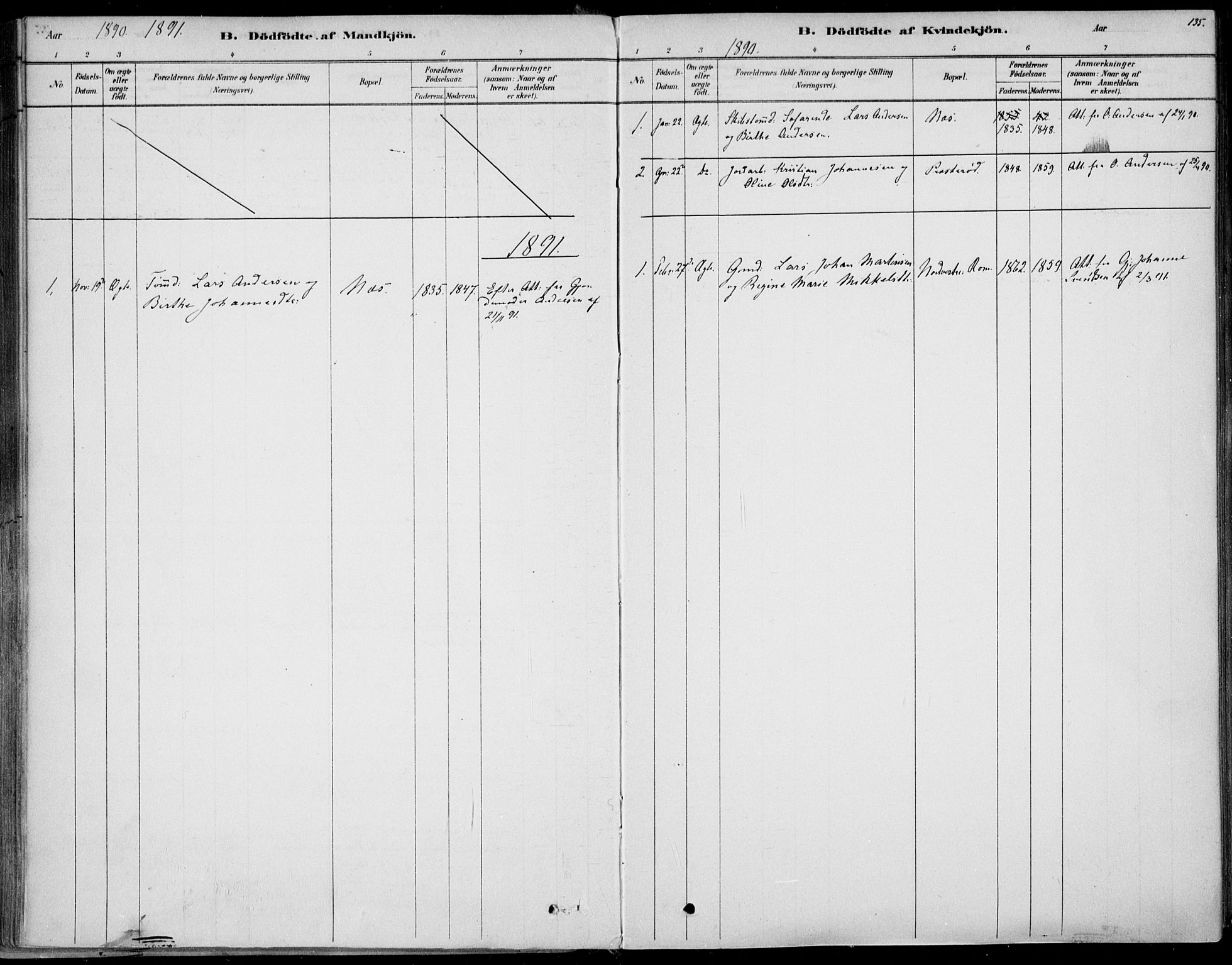 Sem kirkebøker, SAKO/A-5/F/Fb/L0004: Parish register (official) no. II 4, 1878-1891, p. 135