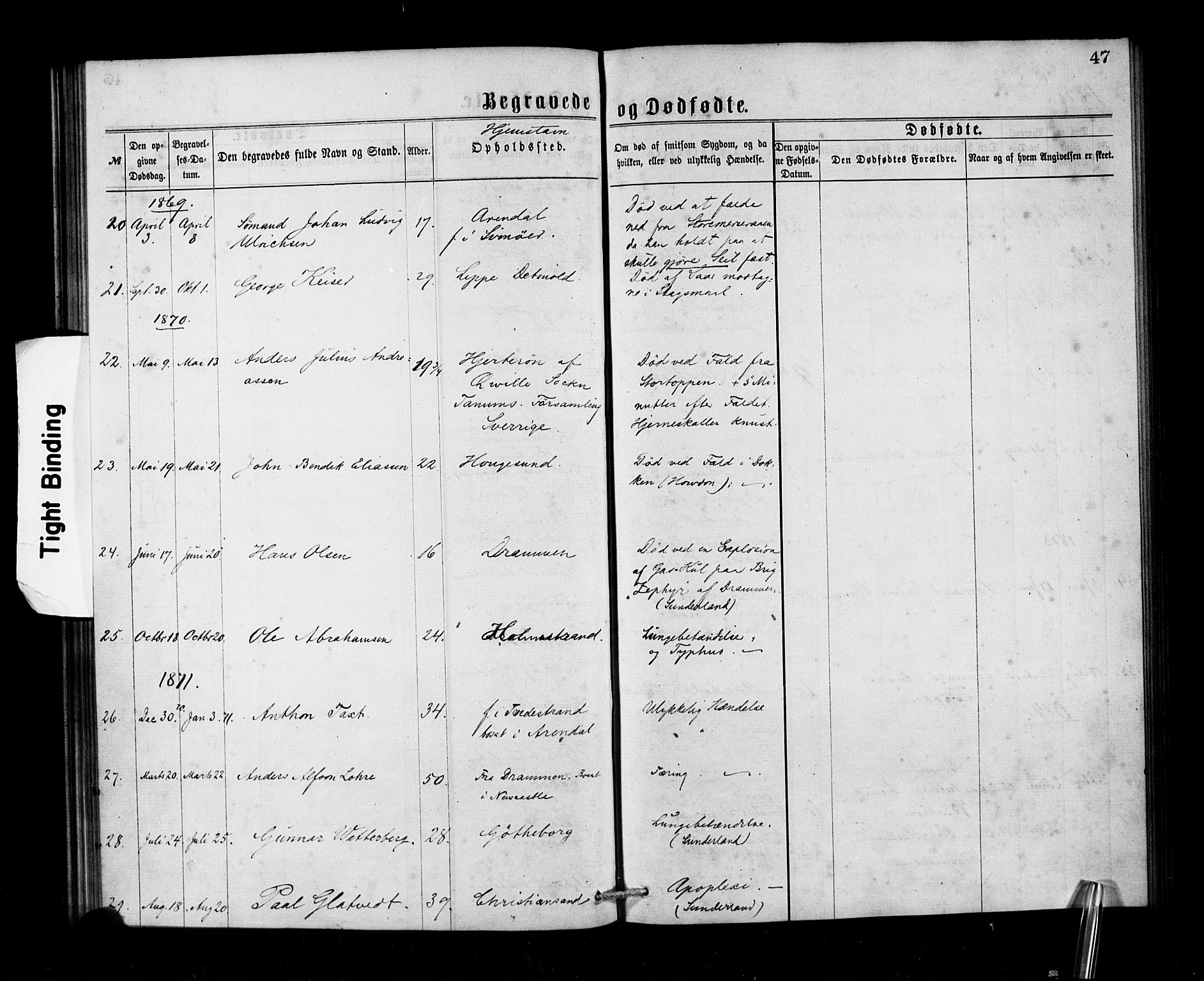 Den norske sjømannsmisjon i utlandet/Tyne-havnene (North Shields og New Castle), SAB/SAB/PA-0101/H/Ha/L0001: Parish register (official) no. A 1, 1865-1883, p. 47