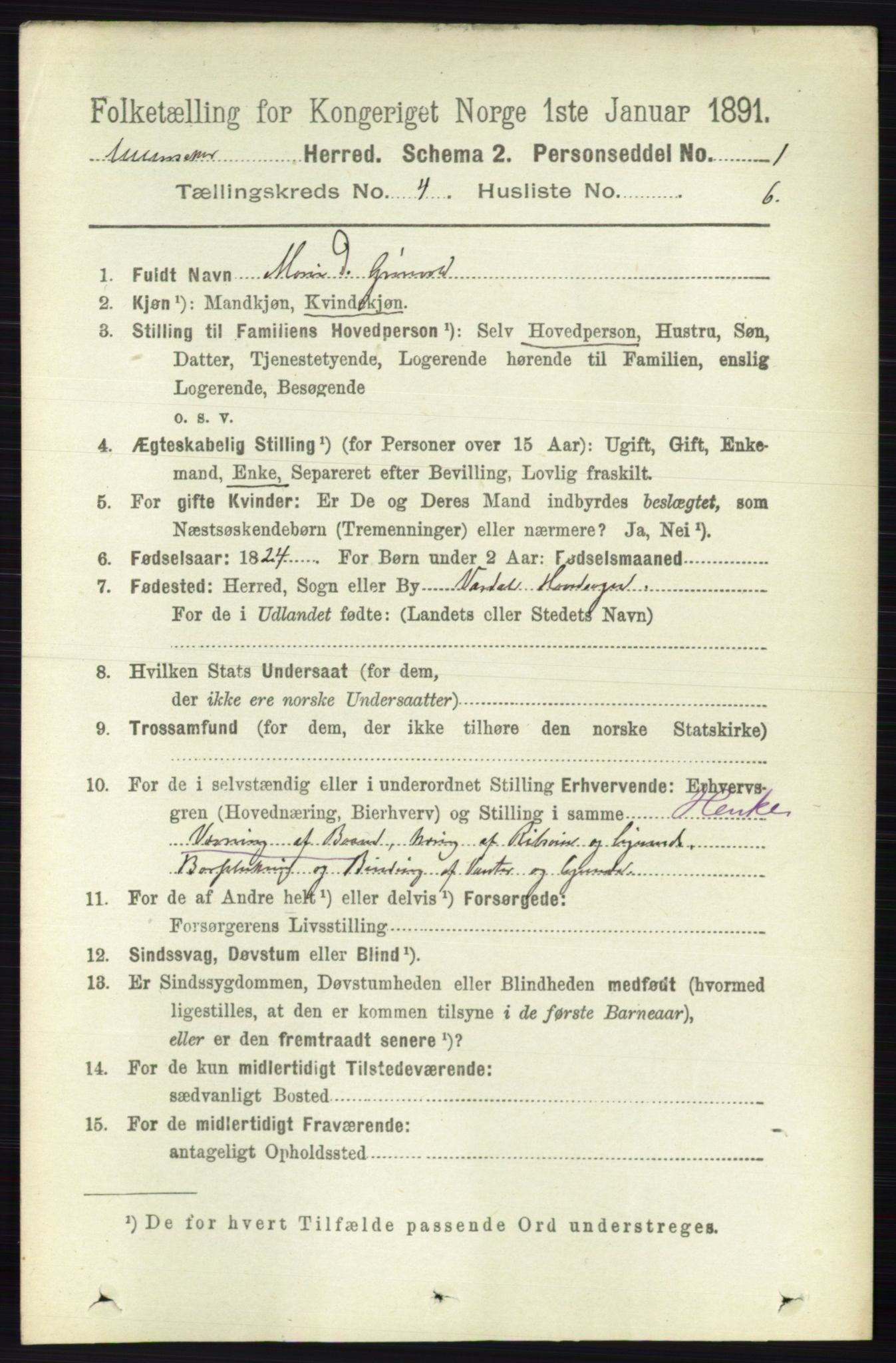 RA, 1891 census for 0235 Ullensaker, 1891, p. 1549