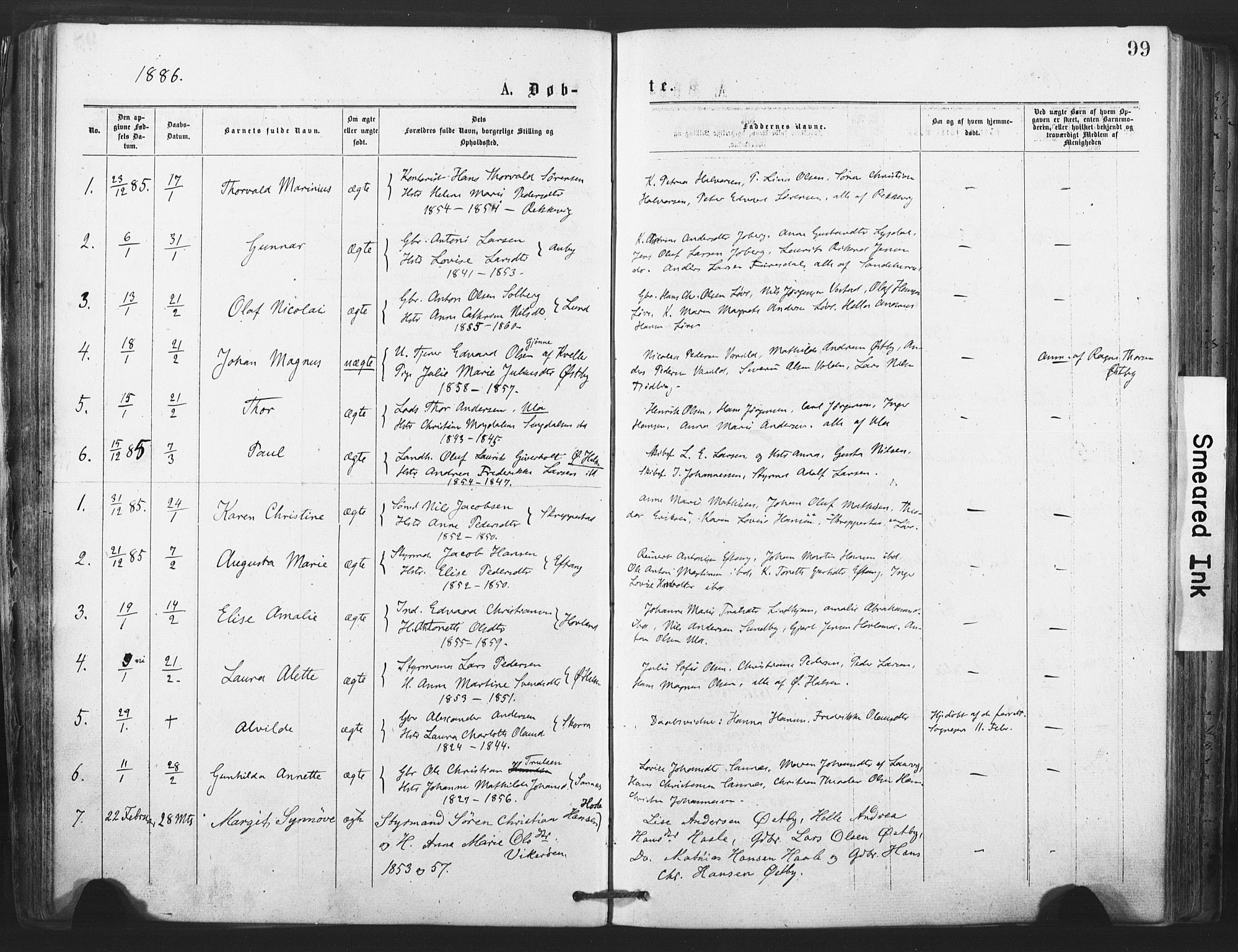 Tjølling kirkebøker, AV/SAKO-A-60/F/Fa/L0008: Parish register (official) no. 8, 1877-1886, p. 99