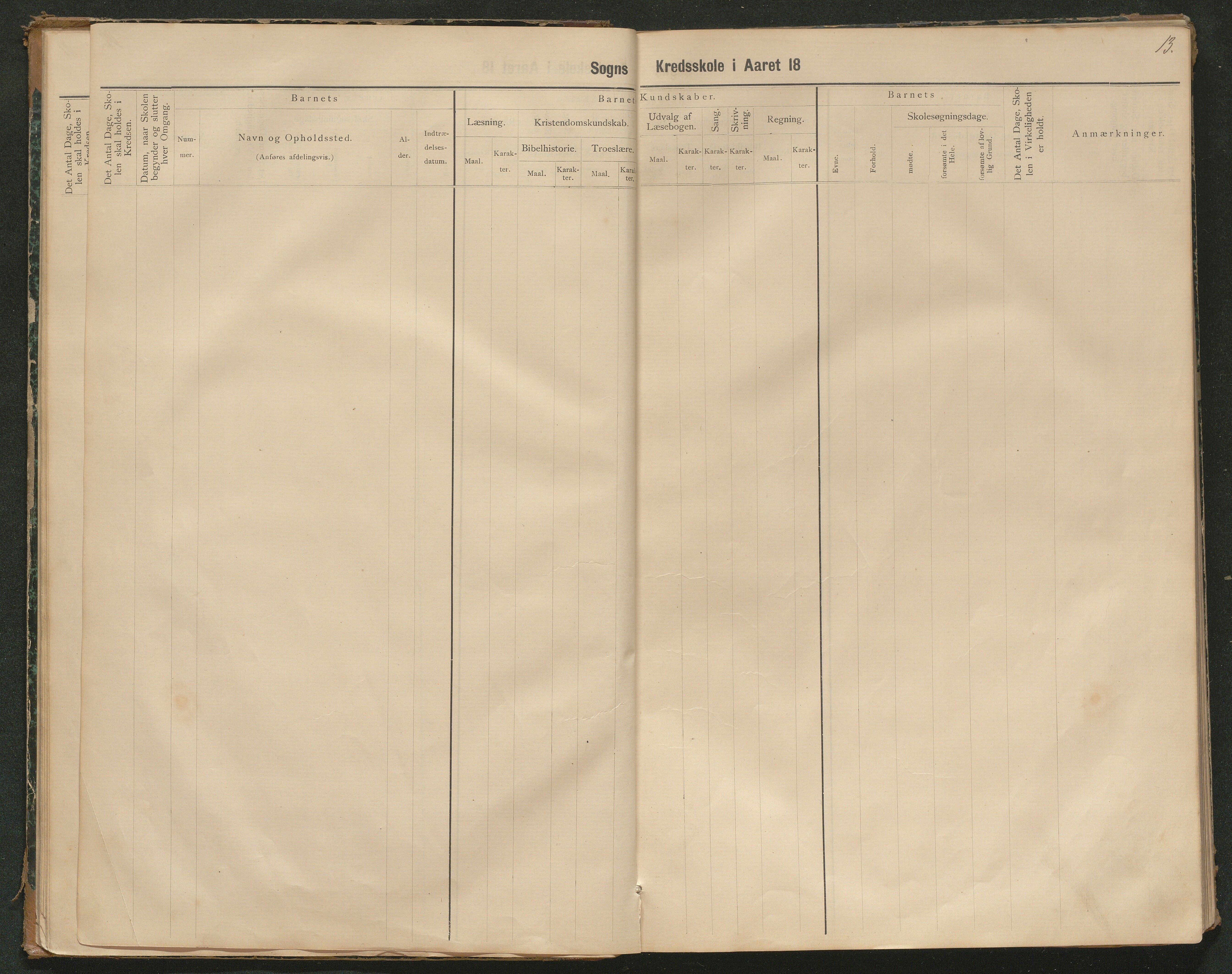 Iveland kommune, De enkelte kretsene/Skolene, AAKS/KA0935-550/A_3/L0002: Skoleprotokoll for Iveland sogns søndre skoledistrikt, 1884-1892, p. 13