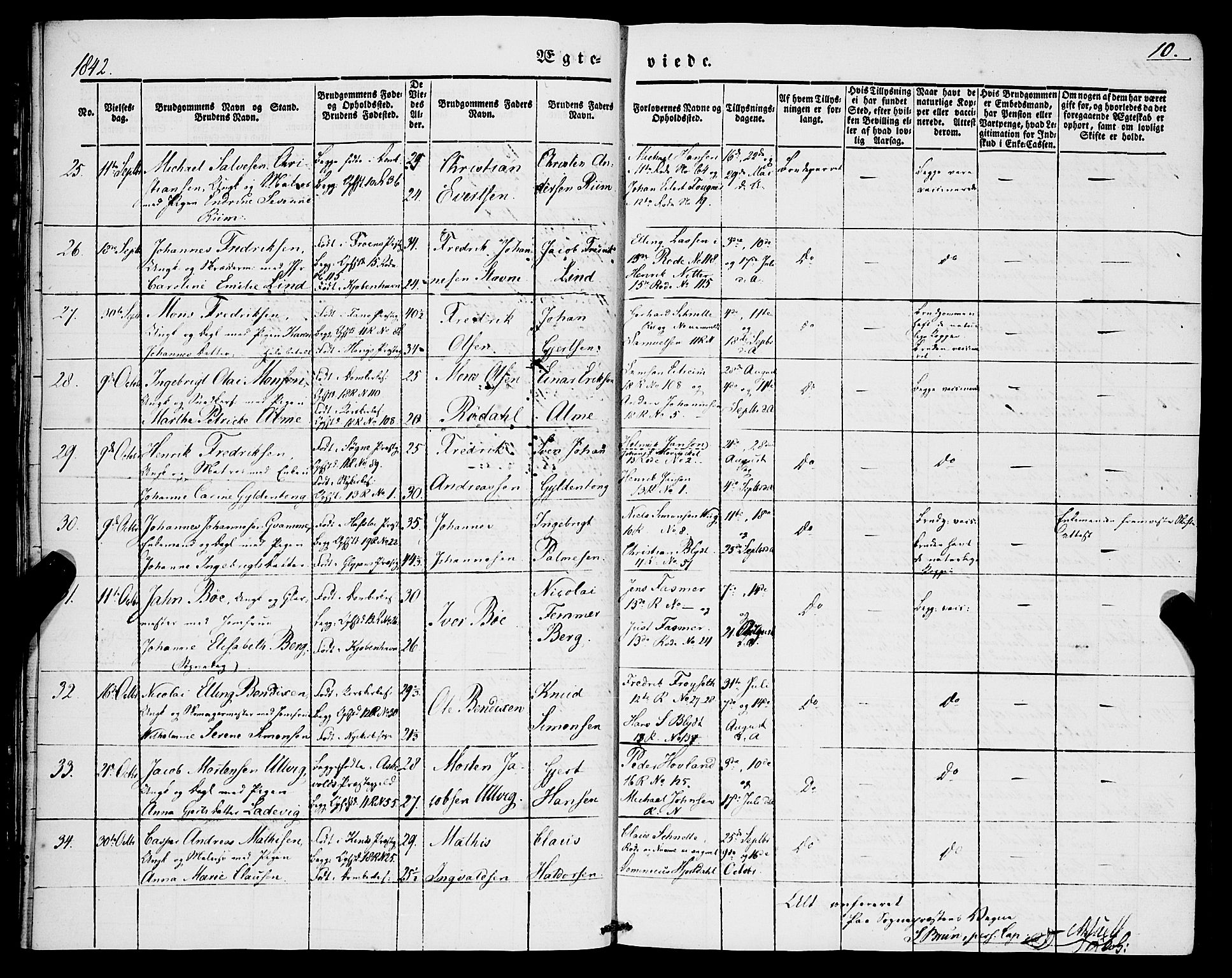 Domkirken sokneprestembete, AV/SAB-A-74801/H/Haa/L0033: Parish register (official) no. D 1, 1841-1853, p. 10