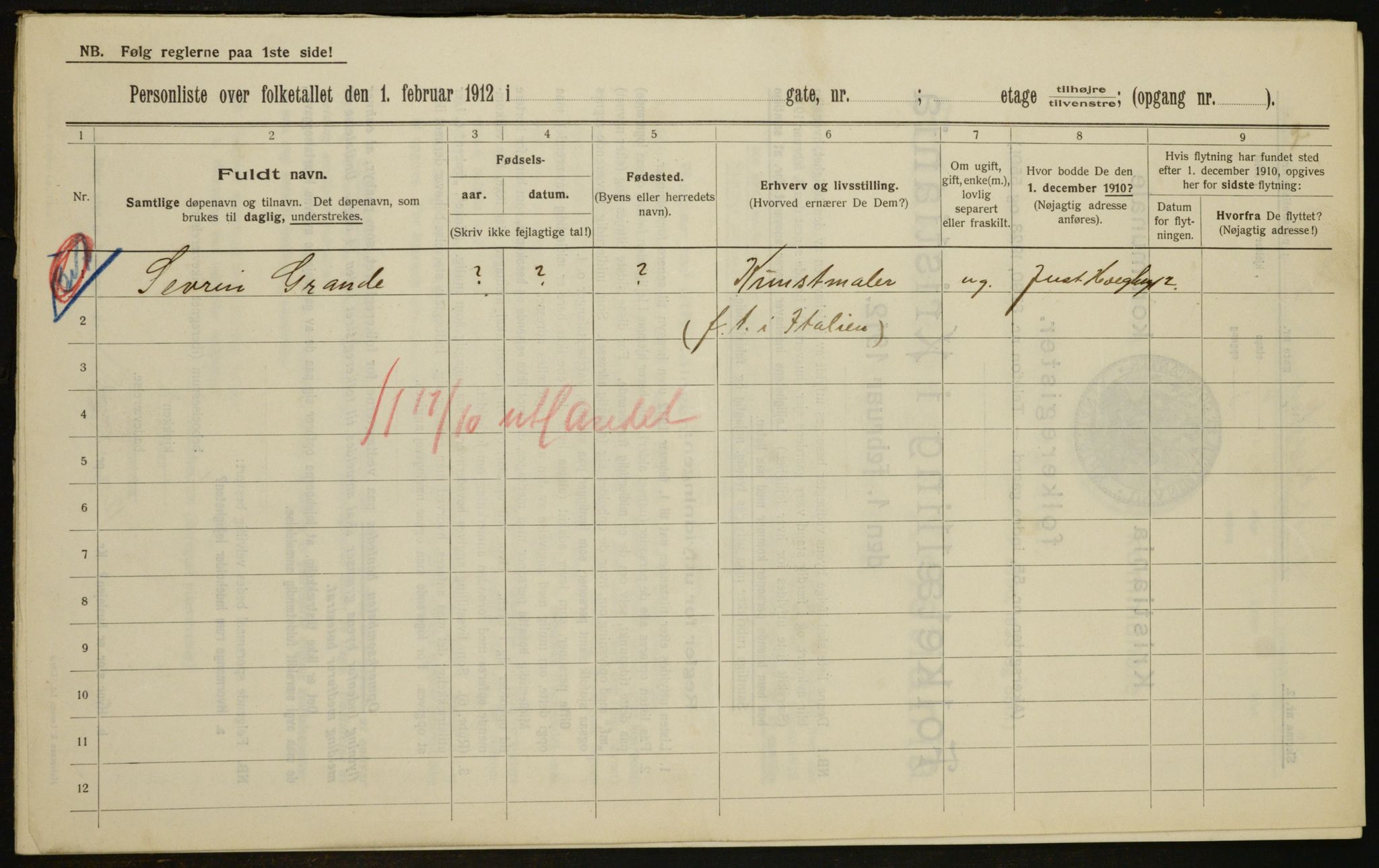 OBA, Municipal Census 1912 for Kristiania, 1912, p. 47926