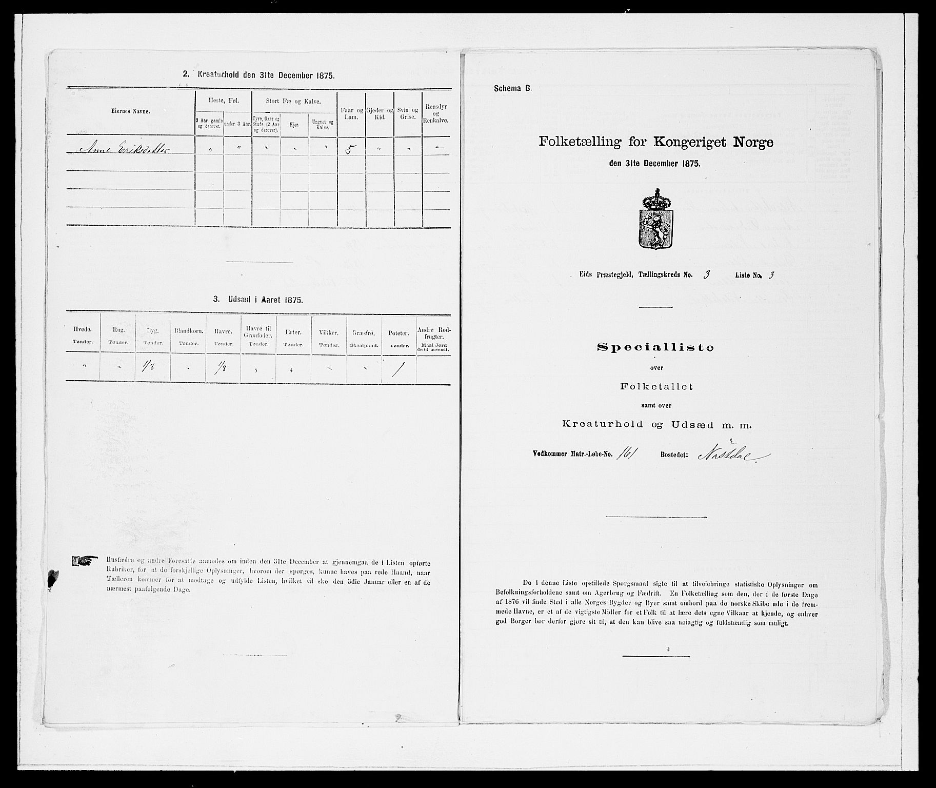 SAB, 1875 Census for 1443P Eid, 1875, p. 234