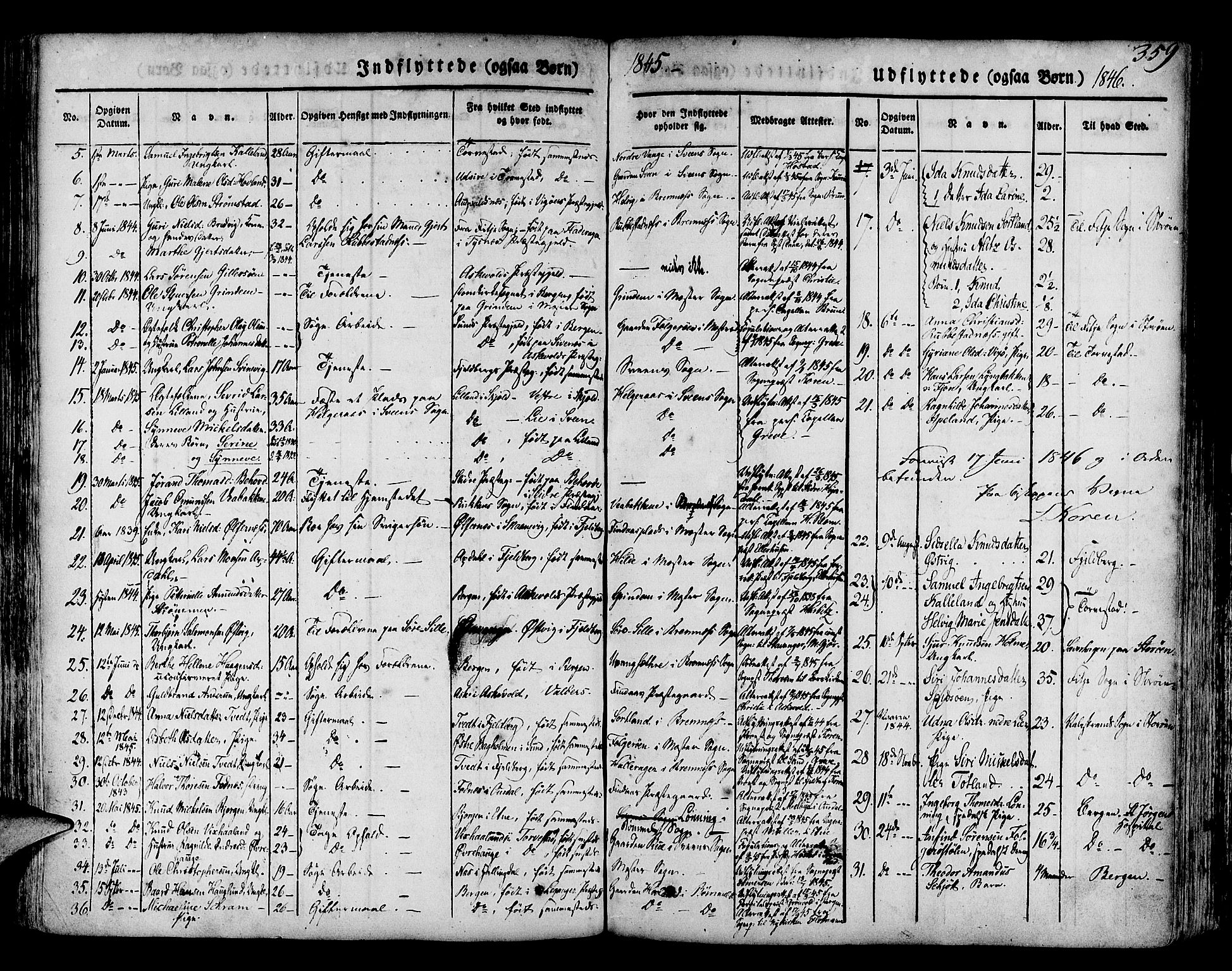 Finnås sokneprestembete, AV/SAB-A-99925/H/Ha/Haa/Haaa/L0006: Parish register (official) no. A 6, 1836-1850, p. 359