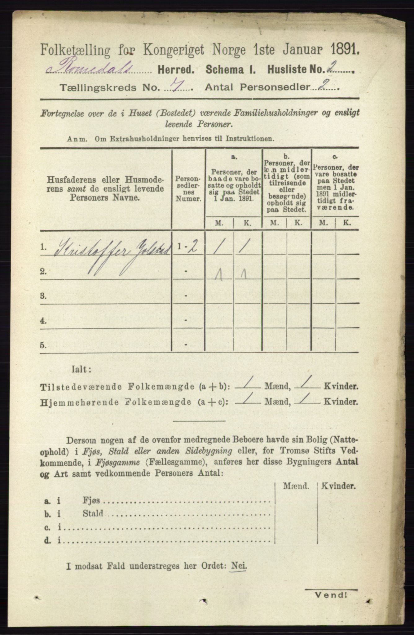 RA, 1891 census for 0416 Romedal, 1891, p. 3482