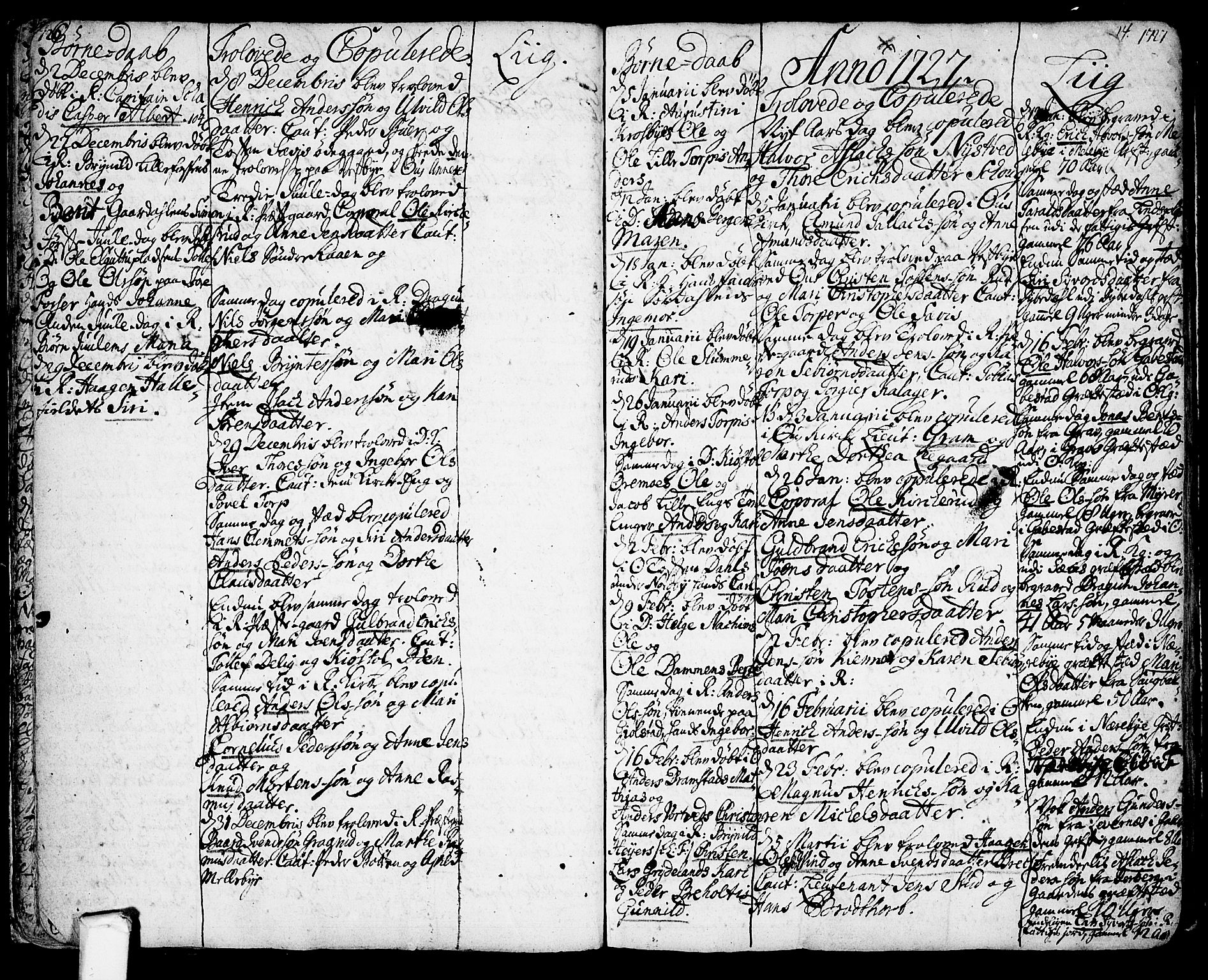 Rakkestad prestekontor Kirkebøker, SAO/A-2008/F/Fa/L0001: Parish register (official) no. I 1, 1722-1740, p. 14