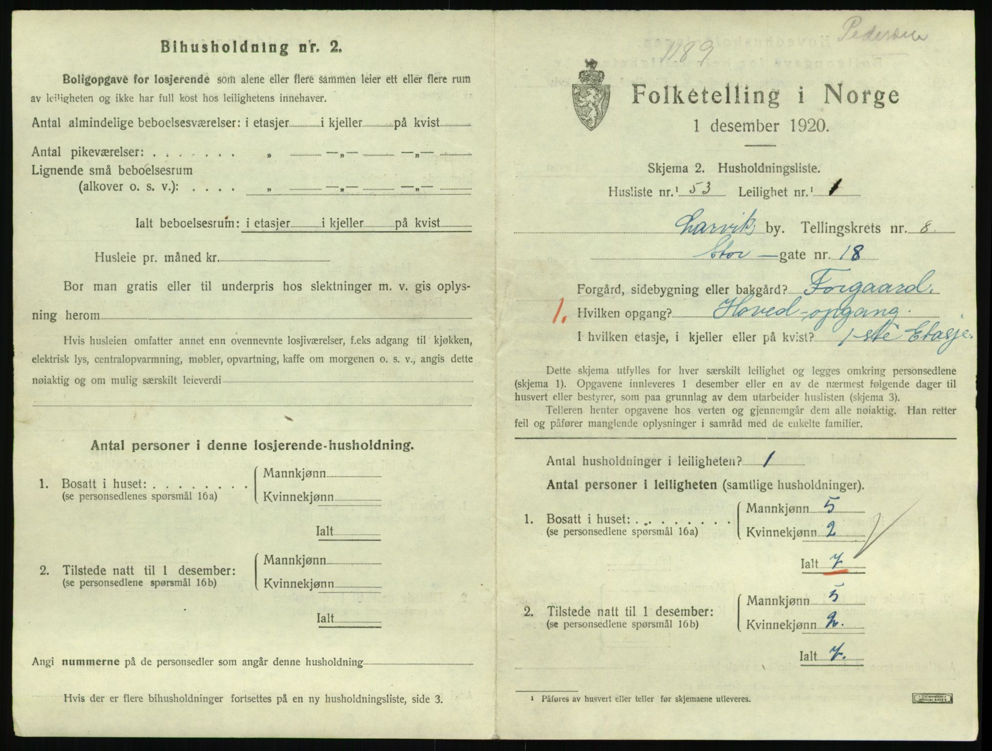 SAKO, 1920 census for Larvik, 1920, p. 6714