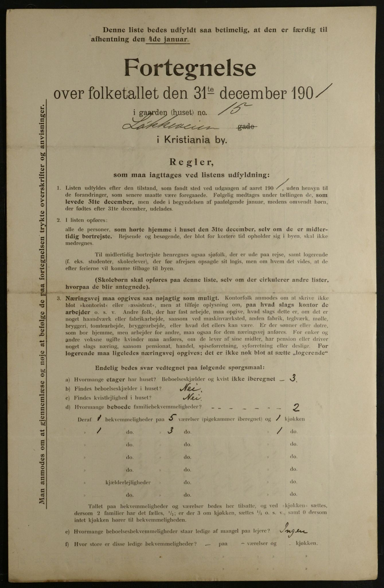 OBA, Municipal Census 1901 for Kristiania, 1901, p. 9108