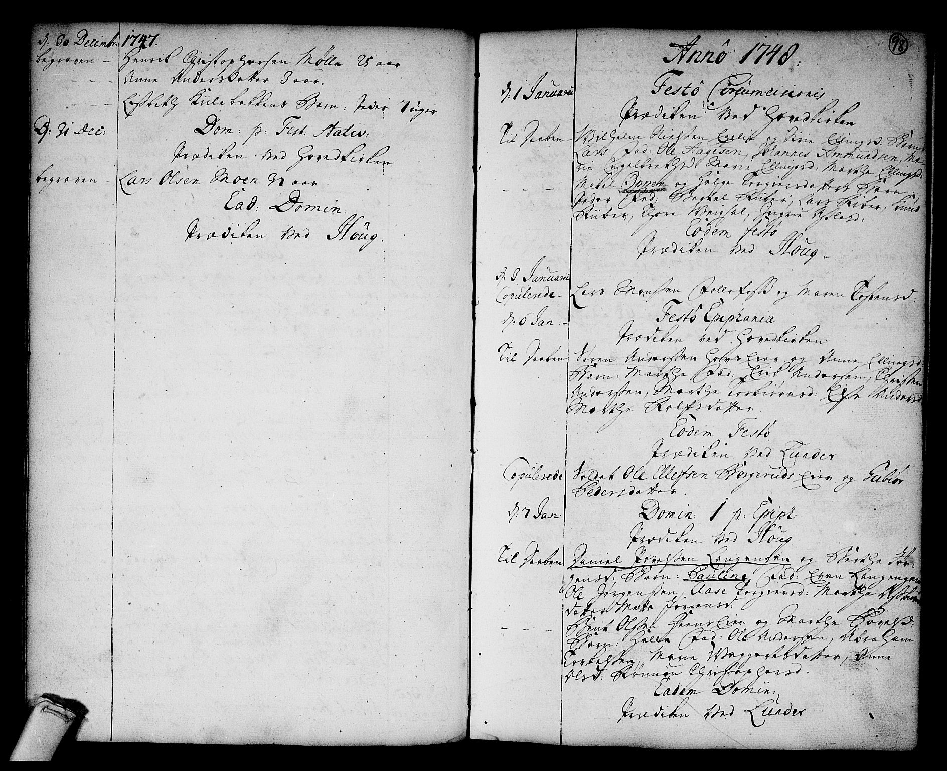 Norderhov kirkebøker, SAKO/A-237/F/Fa/L0003a: Parish register (official) no. 3, 1740-1757, p. 98
