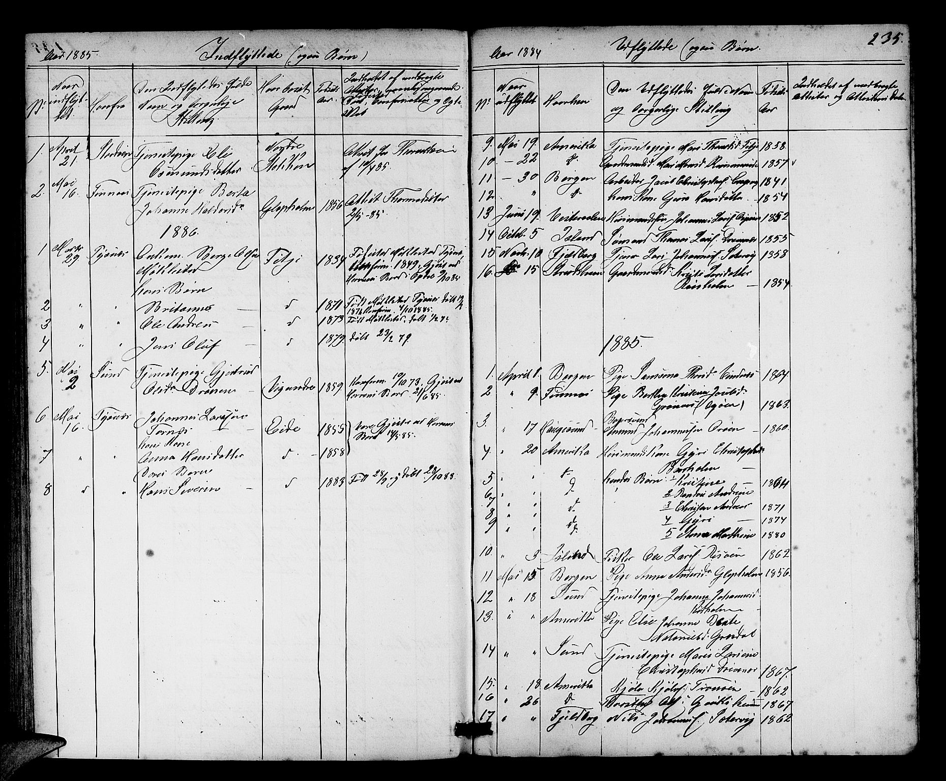 Fitjar sokneprestembete, AV/SAB-A-99926: Parish register (copy) no. A 1, 1864-1886, p. 235