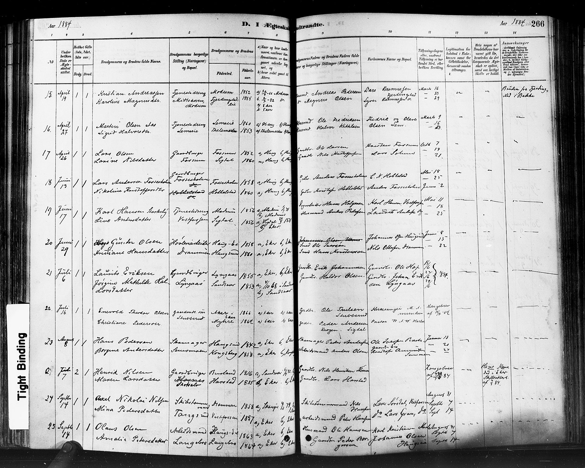 Eiker kirkebøker, SAKO/A-4/F/Fb/L0001: Parish register (official) no. II 1, 1878-1888, p. 266