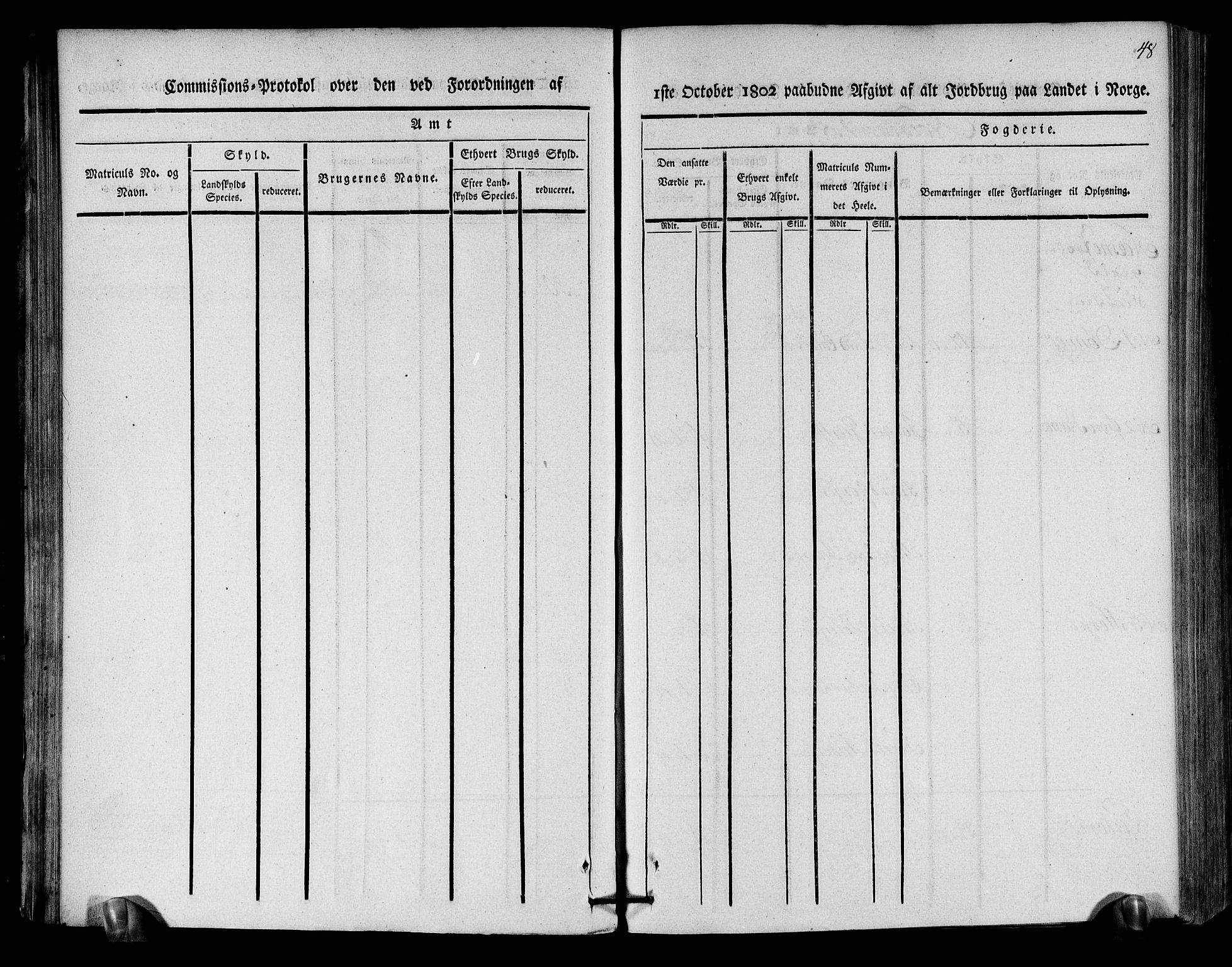 Rentekammeret inntil 1814, Realistisk ordnet avdeling, AV/RA-EA-4070/N/Ne/Nea/L0157: Helgeland fogderi. Kommisjonsprotokoll, 1803, p. 46