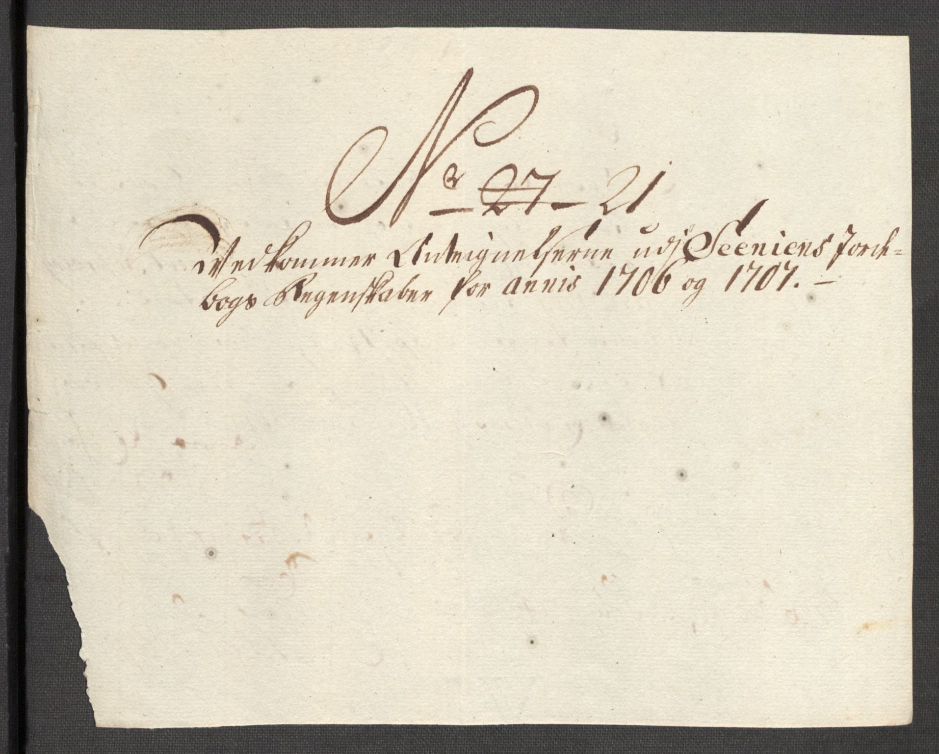 Rentekammeret inntil 1814, Reviderte regnskaper, Fogderegnskap, AV/RA-EA-4092/R68/L4756: Fogderegnskap Senja og Troms, 1705-1707, p. 493