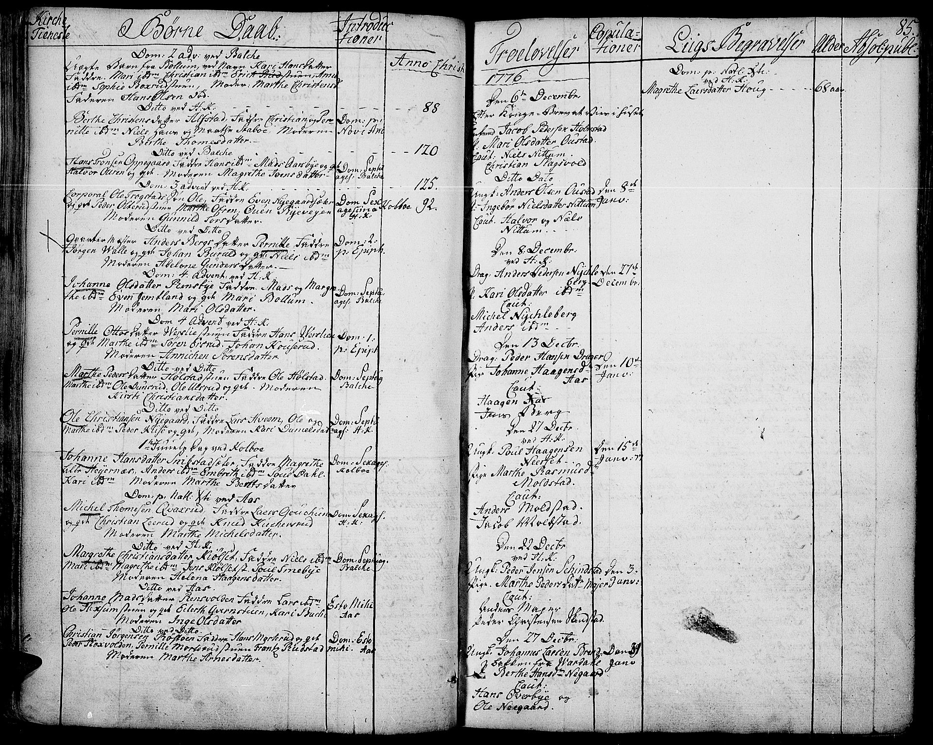 Toten prestekontor, SAH/PREST-102/H/Ha/Haa/L0006: Parish register (official) no. 6, 1773-1793, p. 85