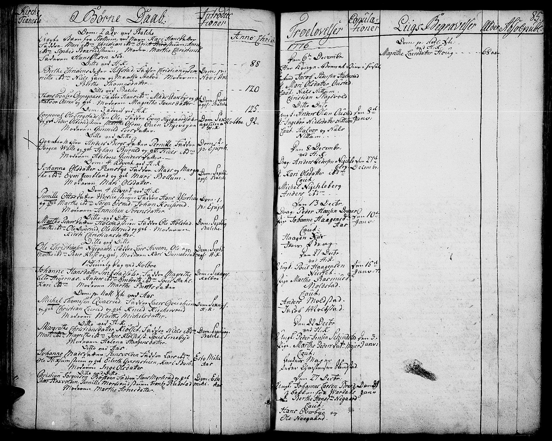 Toten prestekontor, AV/SAH-PREST-102/H/Ha/Haa/L0006: Parish register (official) no. 6, 1773-1793, p. 85