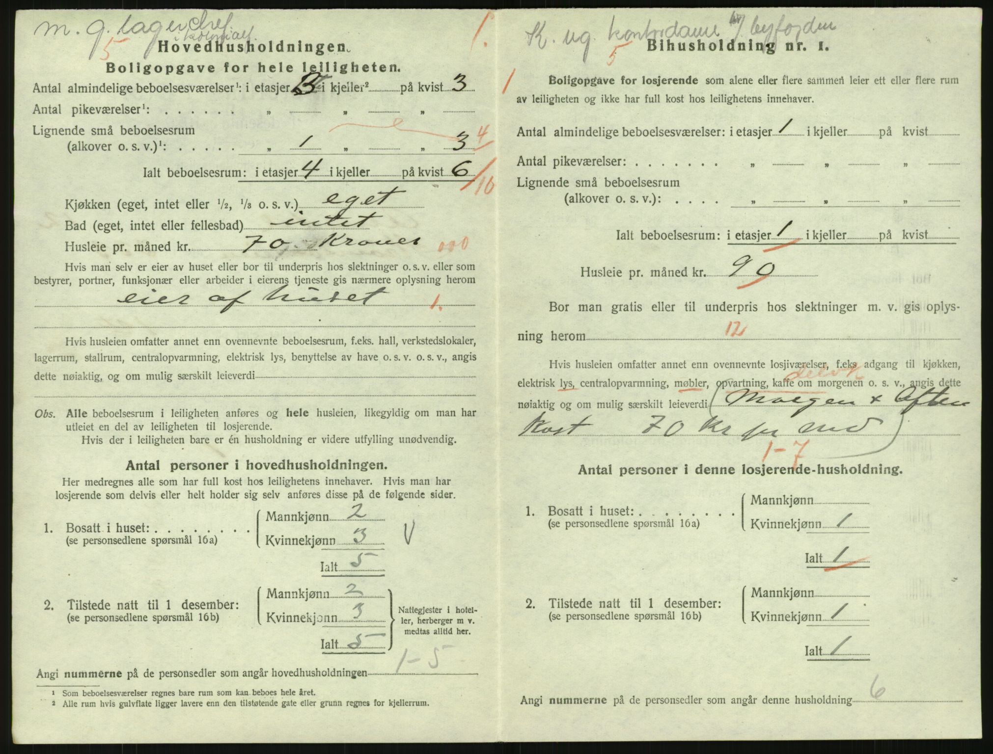 SAK, 1920 census for Arendal, 1920, p. 6789