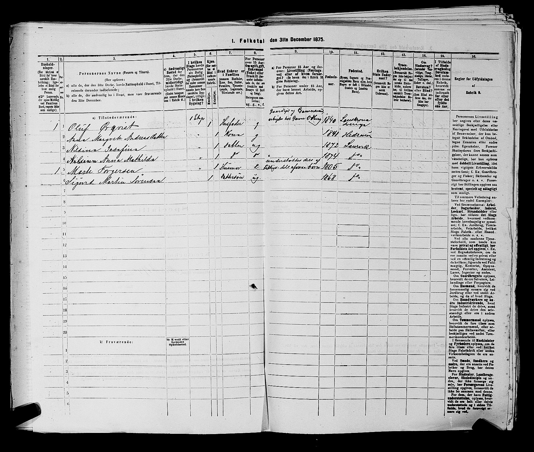 SAKO, 1875 census for 0707P Larvik, 1875, p. 586