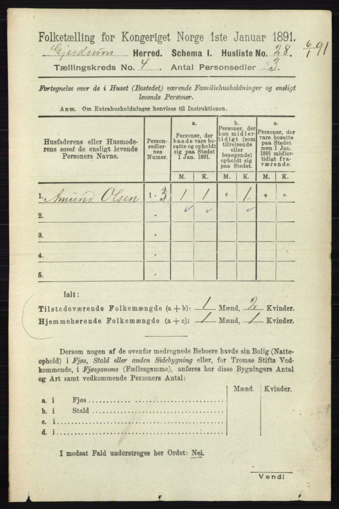 RA, 1891 census for 0234 Gjerdrum, 1891, p. 1777
