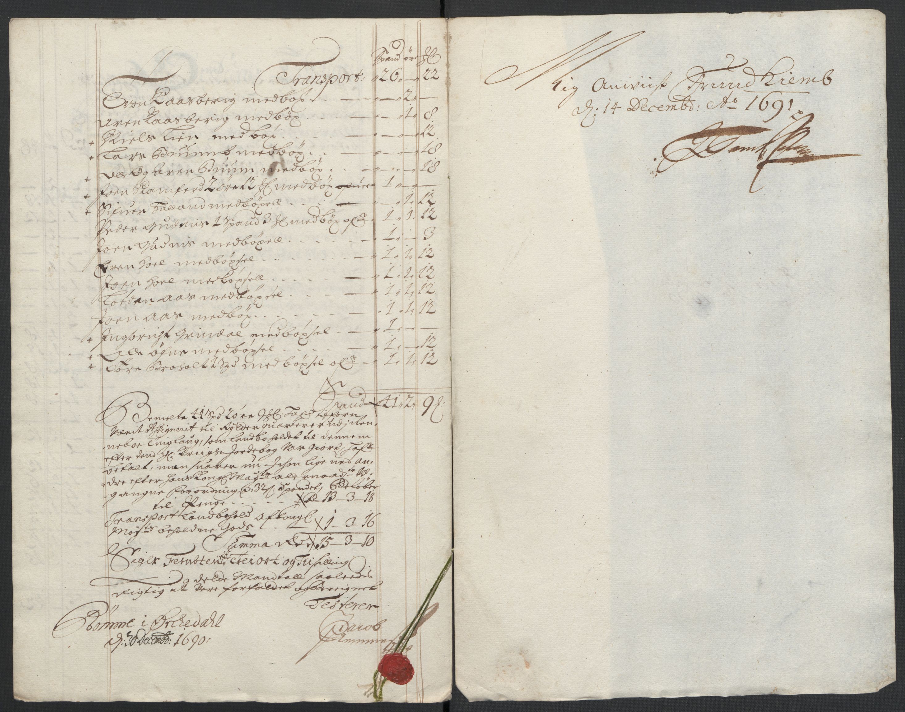 Rentekammeret inntil 1814, Reviderte regnskaper, Fogderegnskap, RA/EA-4092/R58/L3936: Fogderegnskap Orkdal, 1689-1690, p. 433