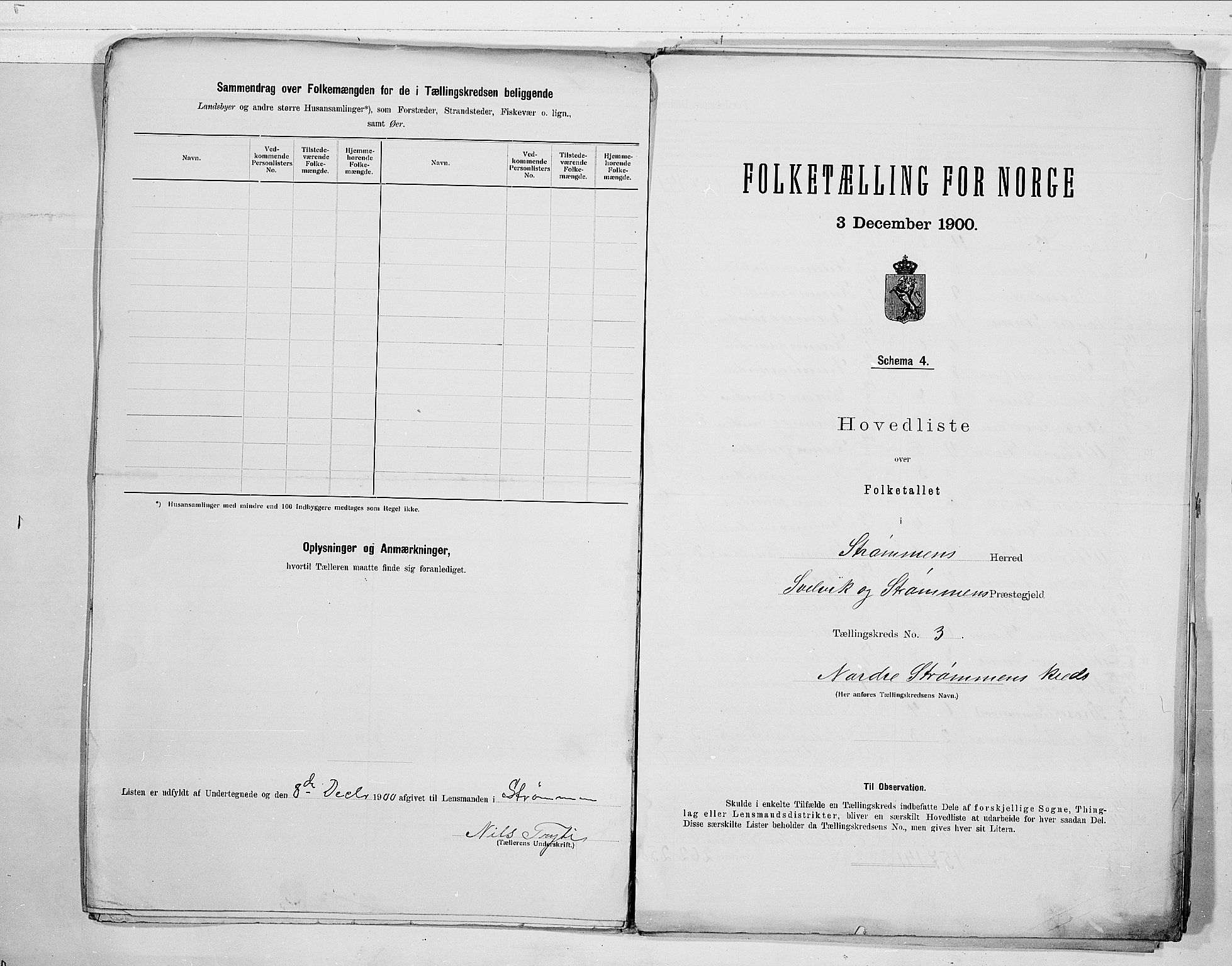 RA, 1900 census for Strømm, 1900, p. 8