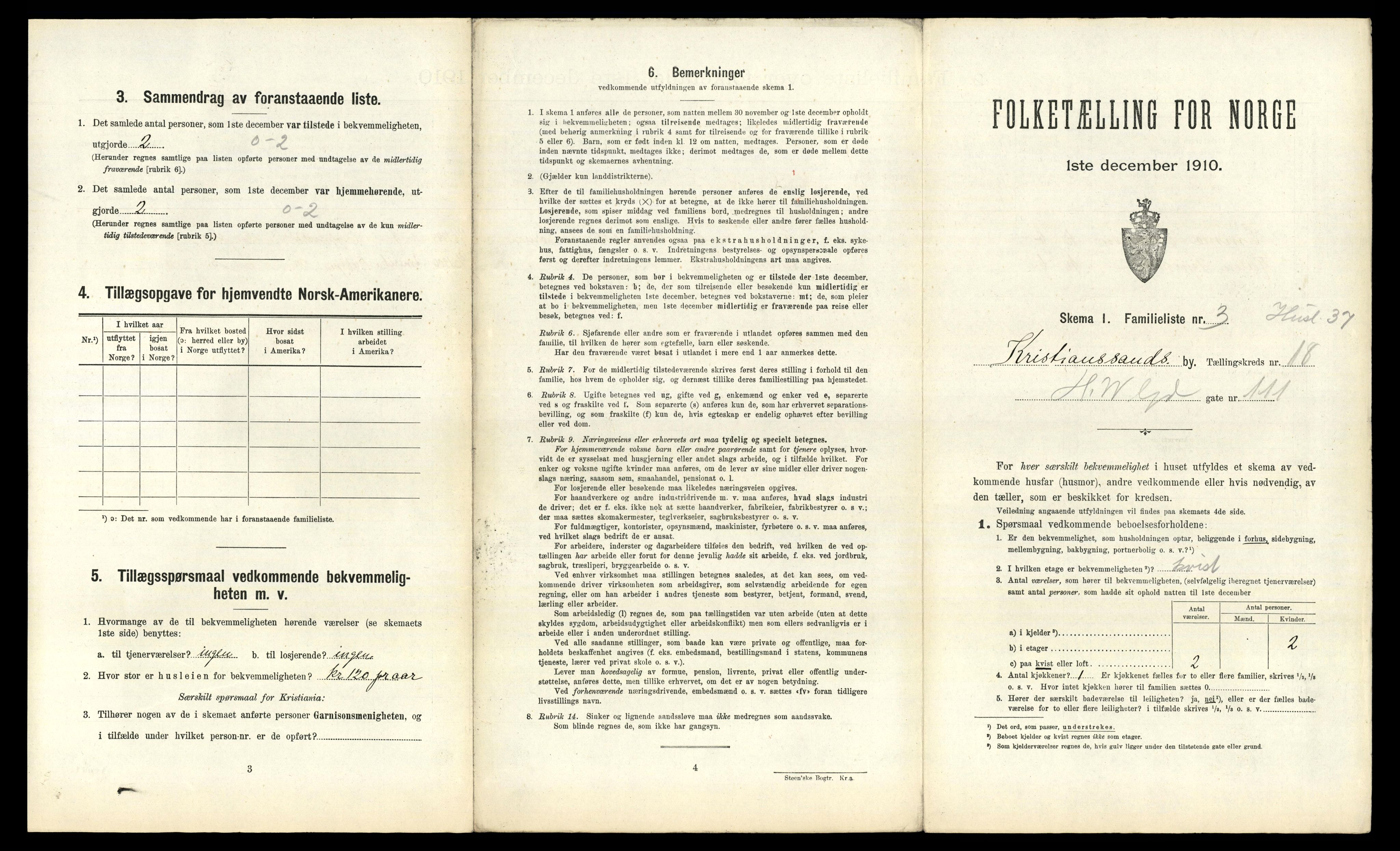 RA, 1910 census for Kristiansand, 1910, p. 4658