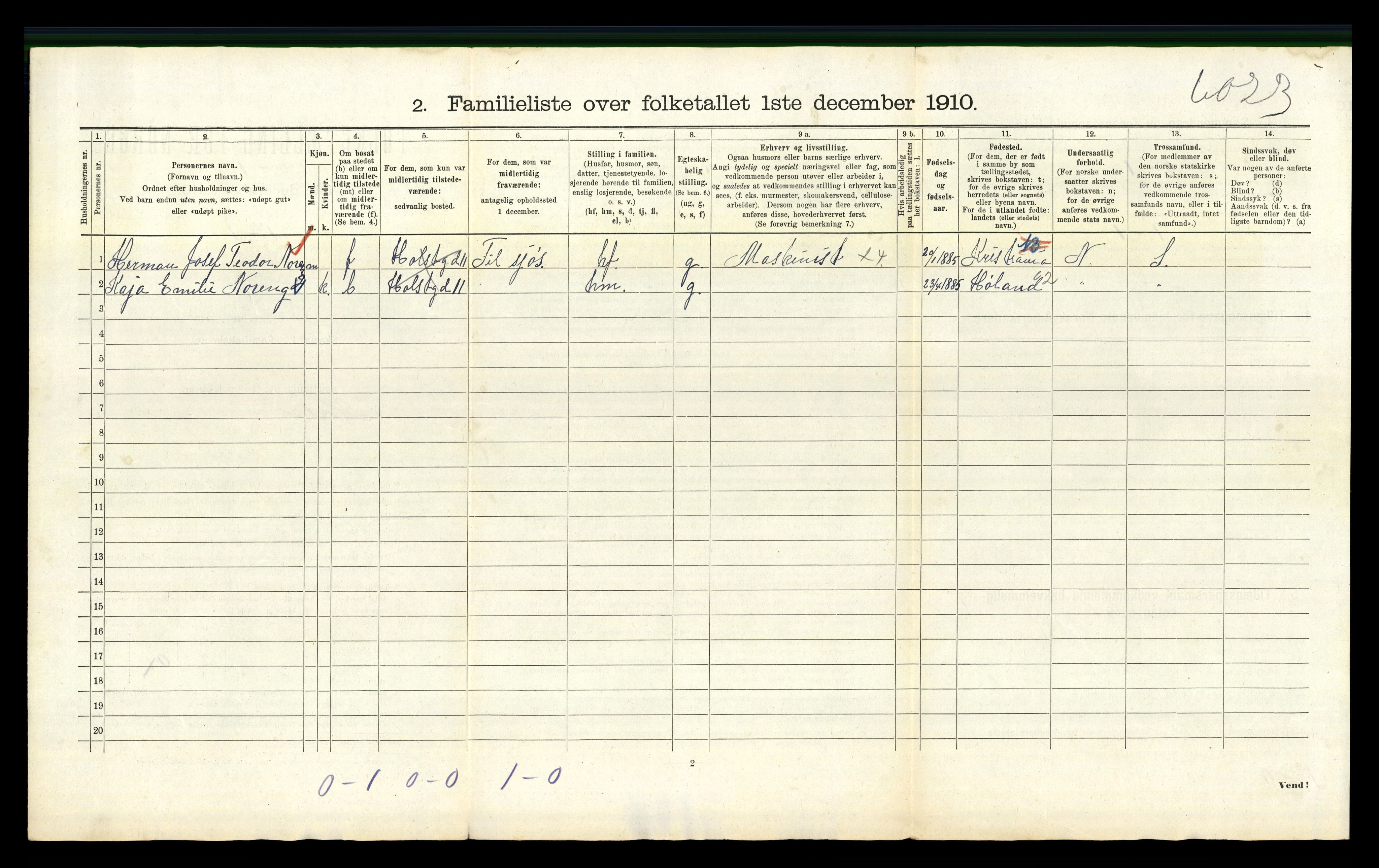 RA, 1910 census for Kristiania, 1910, p. 40266