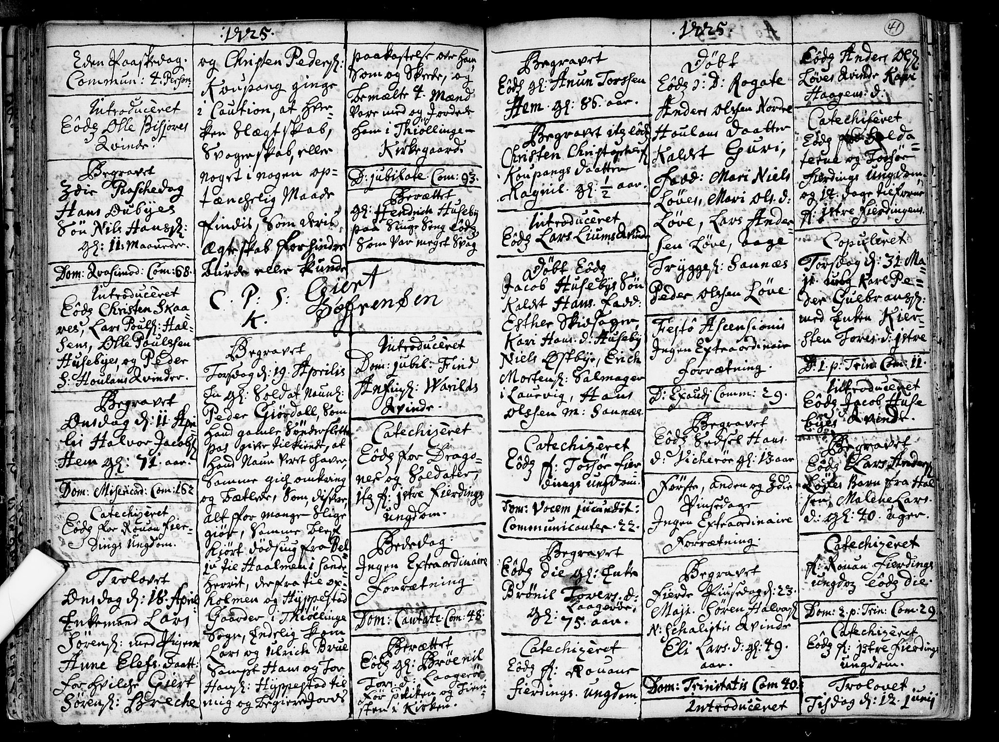 Tjølling kirkebøker, AV/SAKO-A-60/F/Fa/L0002: Parish register (official) no. 2, 1716-1734, p. 41