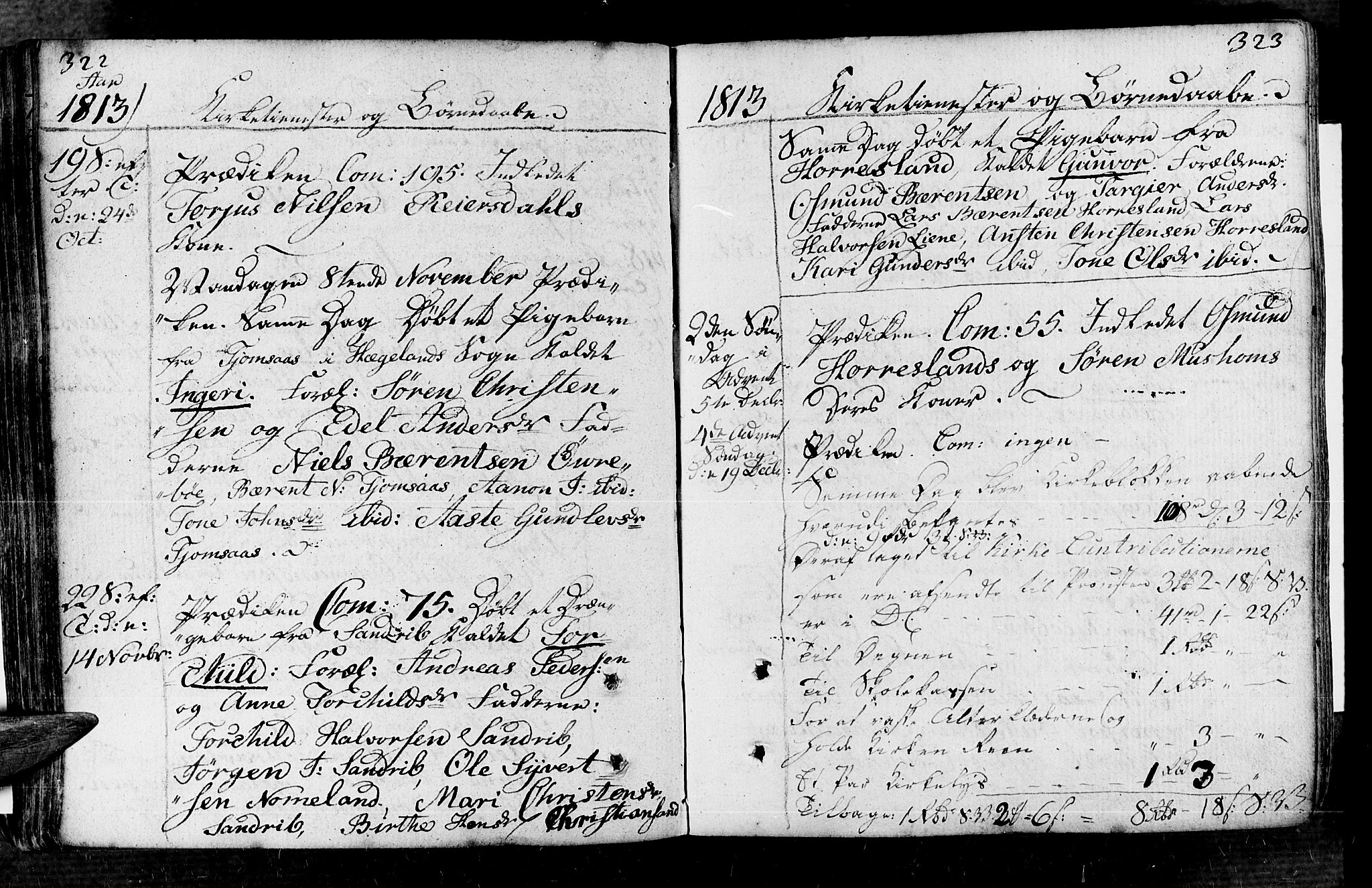 Vennesla sokneprestkontor, AV/SAK-1111-0045/Fa/Fac/L0002: Parish register (official) no. A 2, 1785-1834, p. 322-323