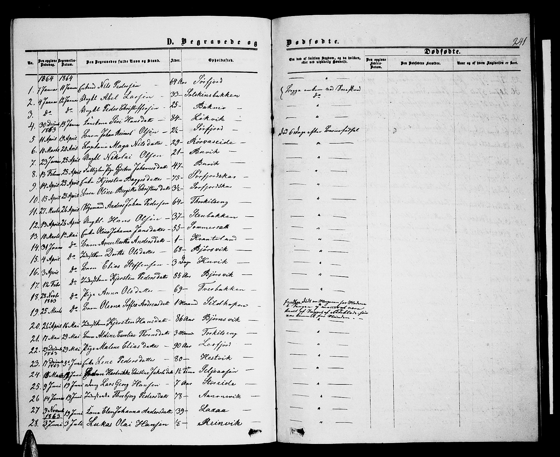 Ministerialprotokoller, klokkerbøker og fødselsregistre - Nordland, AV/SAT-A-1459/853/L0775: Parish register (copy) no. 853C03, 1859-1877, p. 241