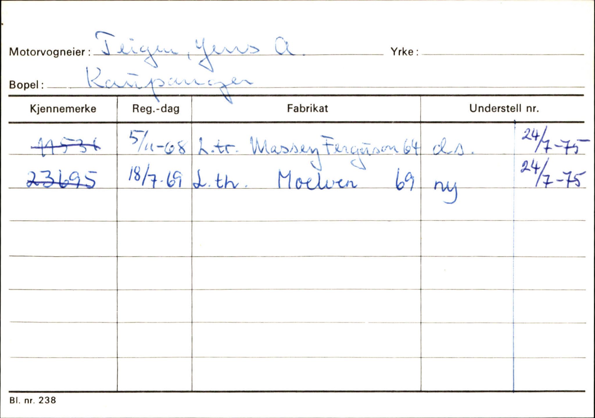 Statens vegvesen, Sogn og Fjordane vegkontor, SAB/A-5301/4/F/L0124: Eigarregister Sogndal A-U, 1945-1975, p. 2586