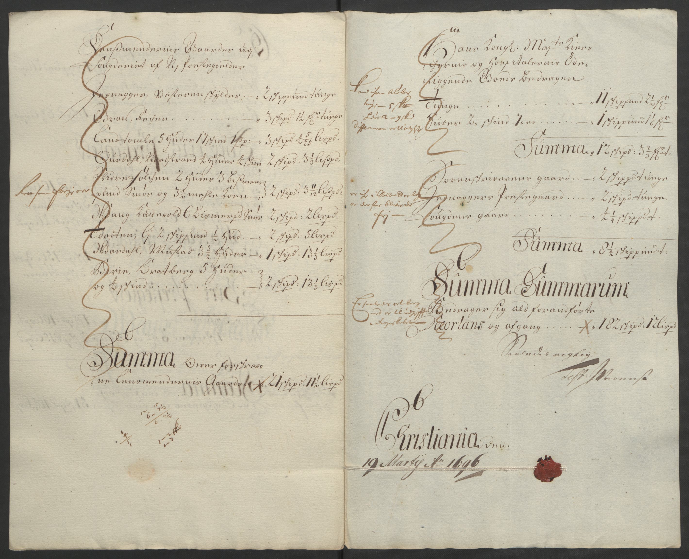 Rentekammeret inntil 1814, Reviderte regnskaper, Fogderegnskap, AV/RA-EA-4092/R18/L1293: Fogderegnskap Hadeland, Toten og Valdres, 1695, p. 172