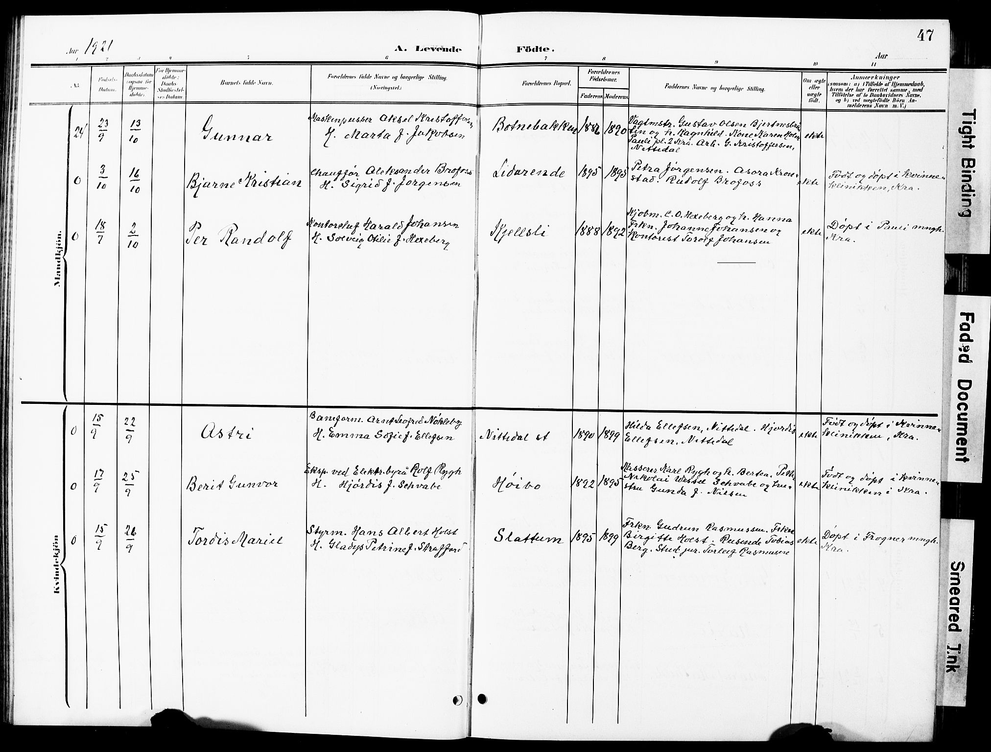 Nittedal prestekontor Kirkebøker, AV/SAO-A-10365a/G/Ga/L0003: Parish register (copy) no. I 3, 1902-1929, p. 47