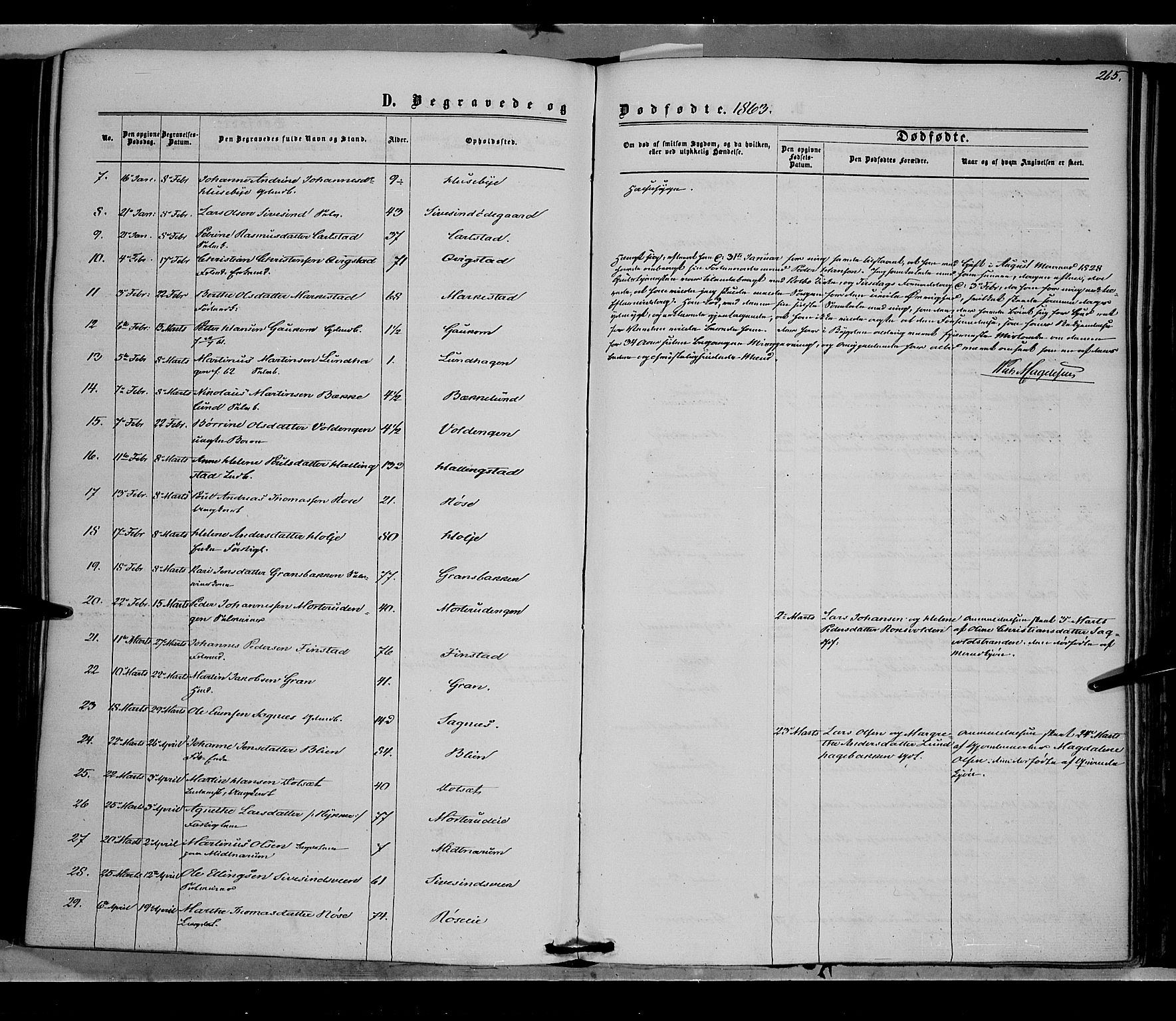 Vestre Toten prestekontor, SAH/PREST-108/H/Ha/Haa/L0007: Parish register (official) no. 7, 1862-1869, p. 265