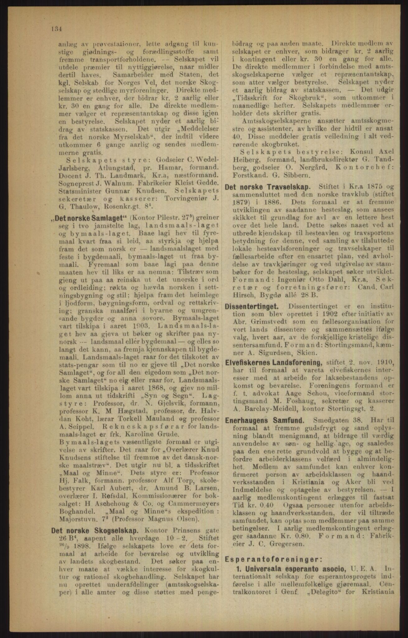 Kristiania/Oslo adressebok, PUBL/-, 1915, p. 134