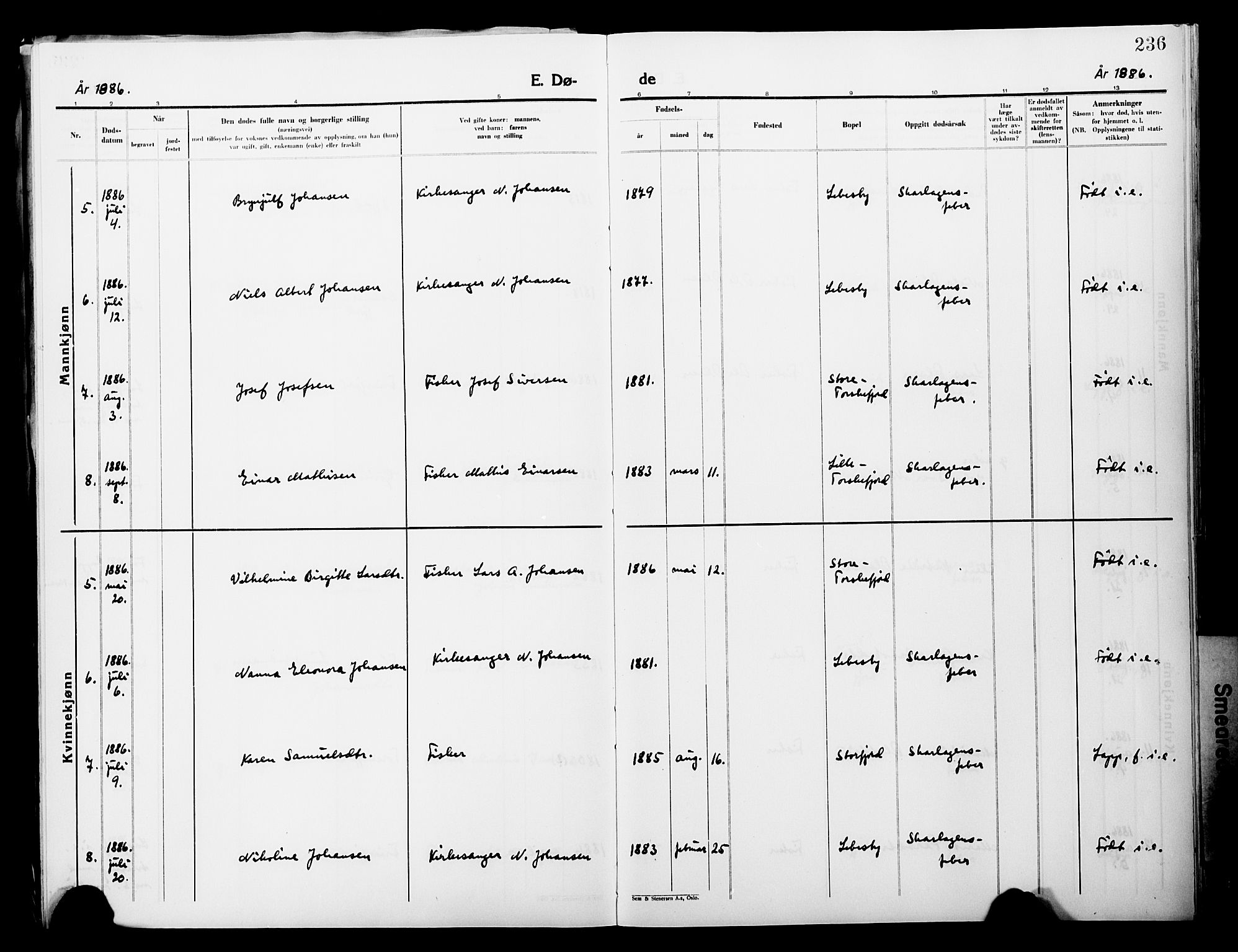 Lebesby sokneprestkontor, AV/SATØ-S-1353/H/Ha/L0004kirke: Parish register (official) no. 4, 1870-1902, p. 236