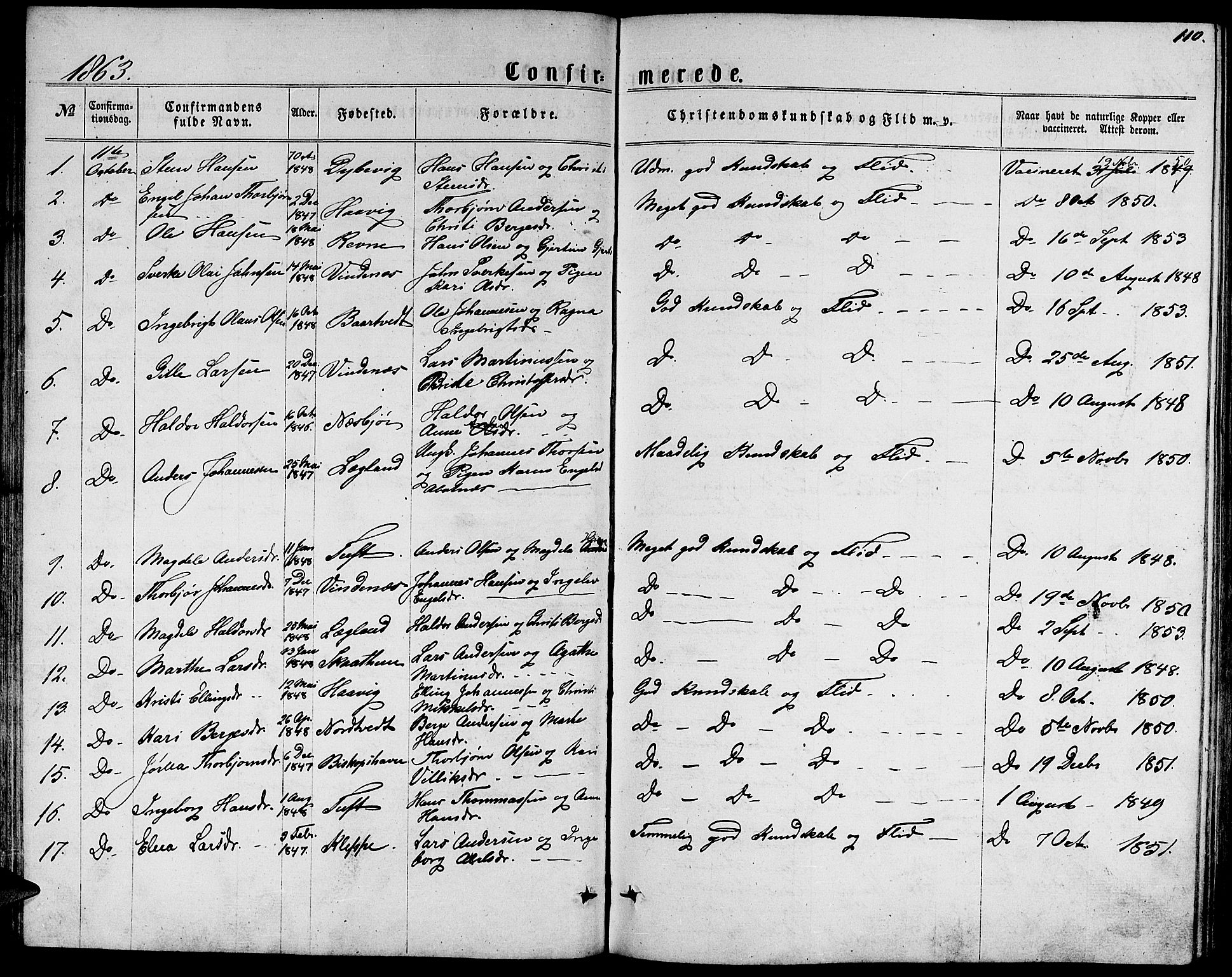 Fusa sokneprestembete, AV/SAB-A-75401/H/Hab: Parish register (copy) no. C 1, 1861-1885, p. 111