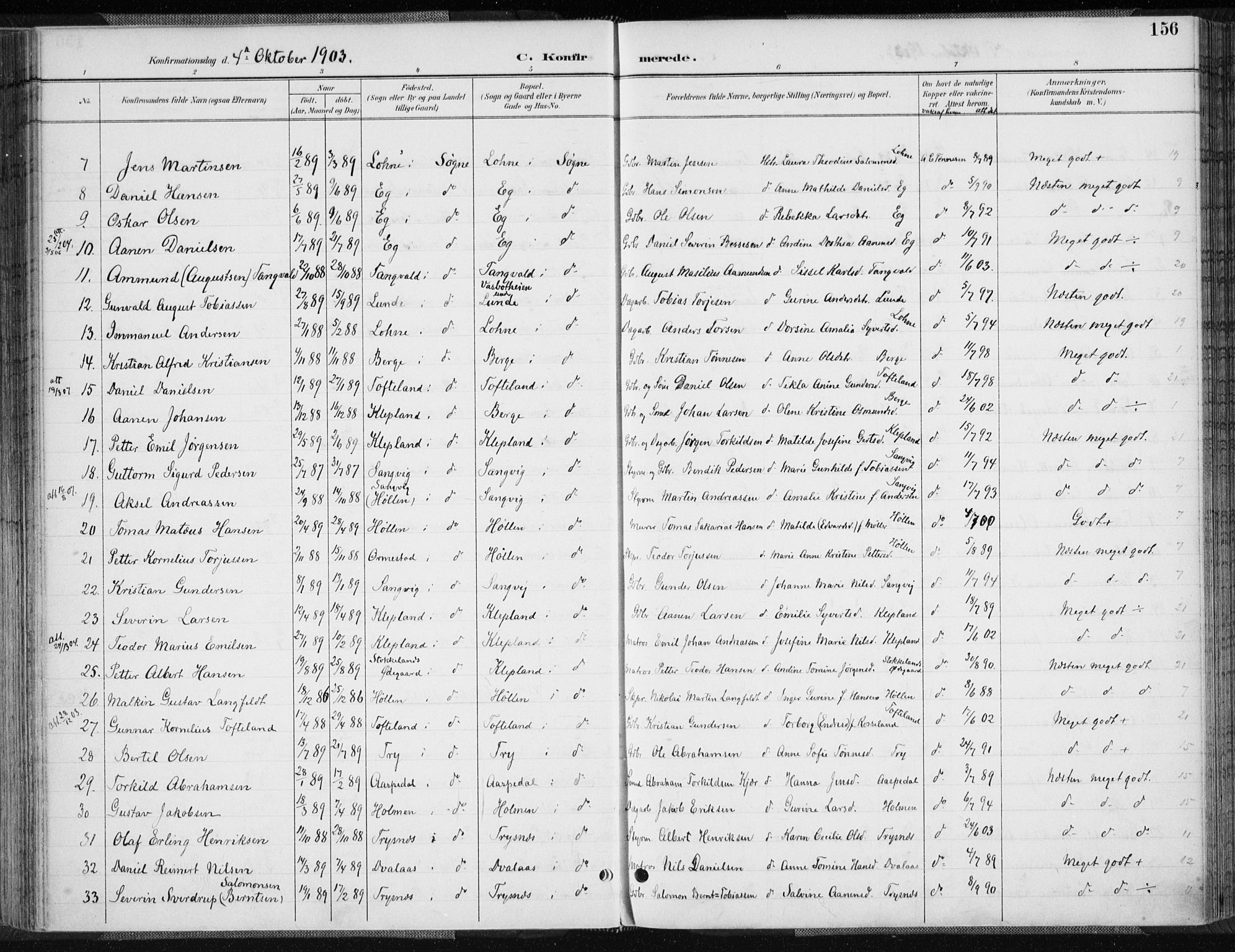 Søgne sokneprestkontor, AV/SAK-1111-0037/F/Fa/Fab/L0013: Parish register (official) no. A 13, 1892-1911, p. 156