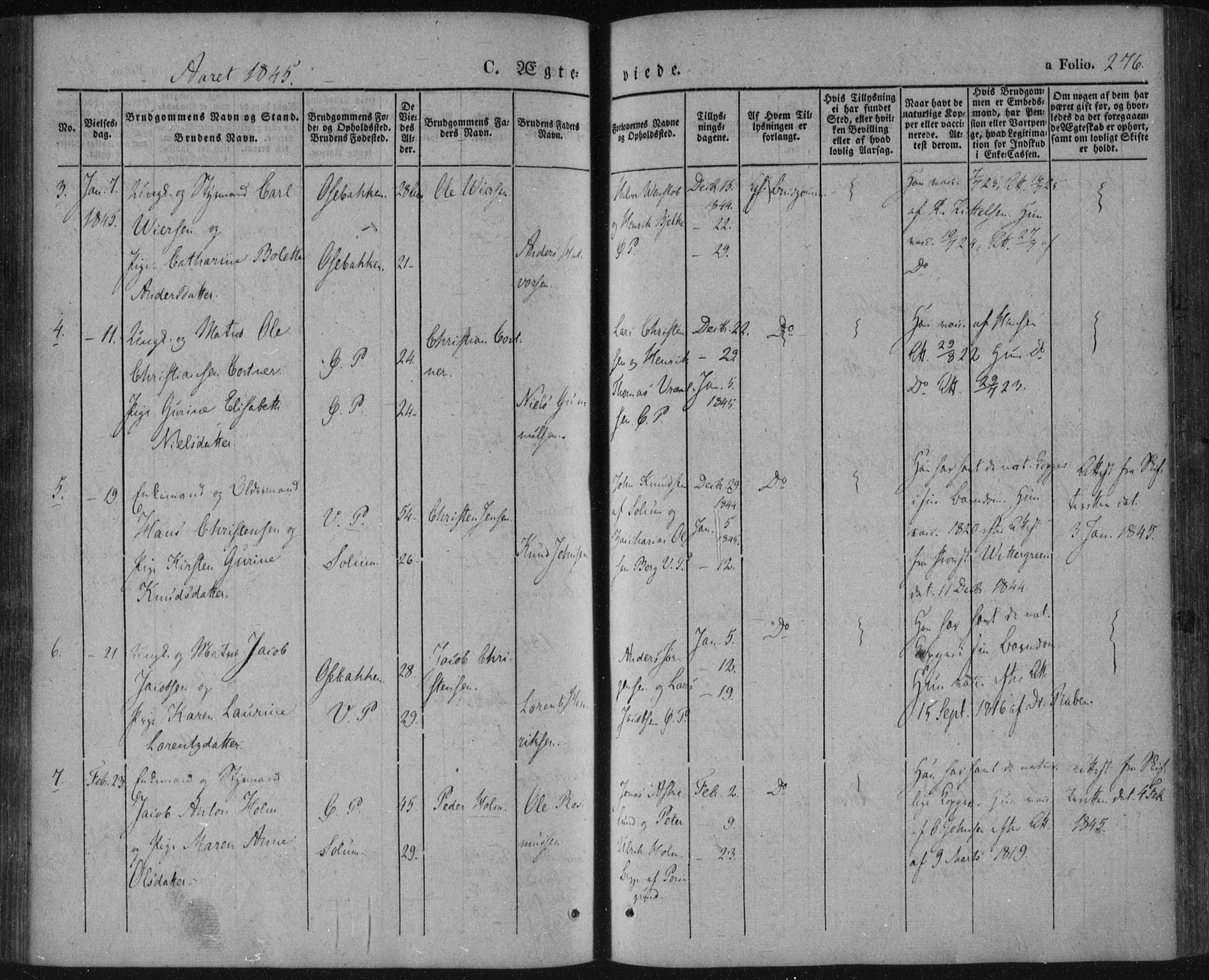 Porsgrunn kirkebøker , AV/SAKO-A-104/F/Fa/L0006: Parish register (official) no. 6, 1841-1857, p. 276