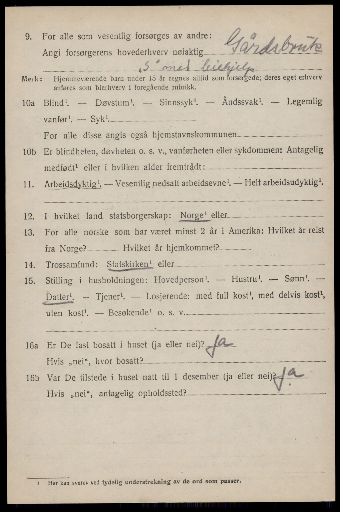 SAST, 1920 census for Håland, 1920, p. 7198