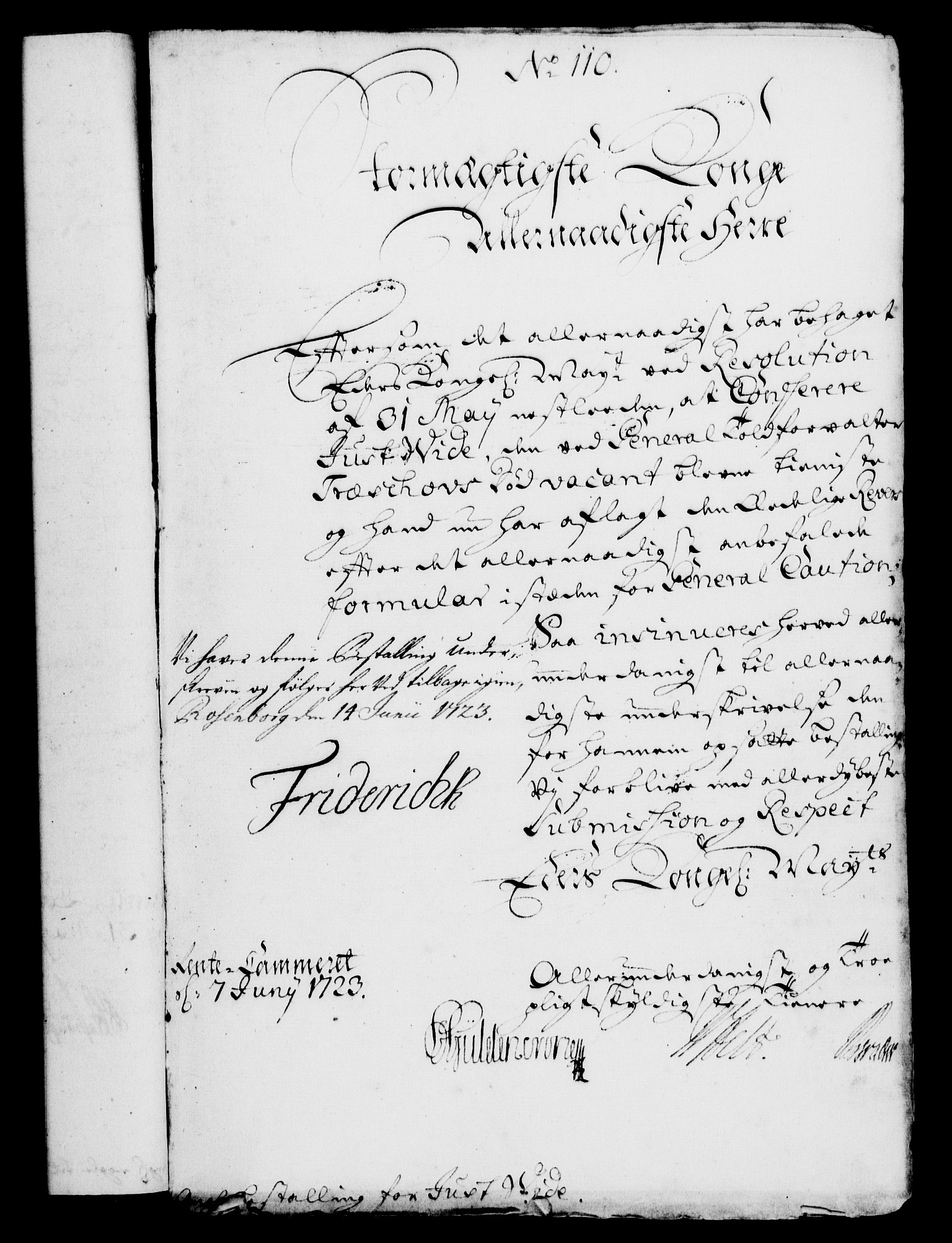 Rentekammeret, Kammerkanselliet, RA/EA-3111/G/Gf/Gfa/L0006: Norsk relasjons- og resolusjonsprotokoll (merket RK 52.6), 1723, p. 664
