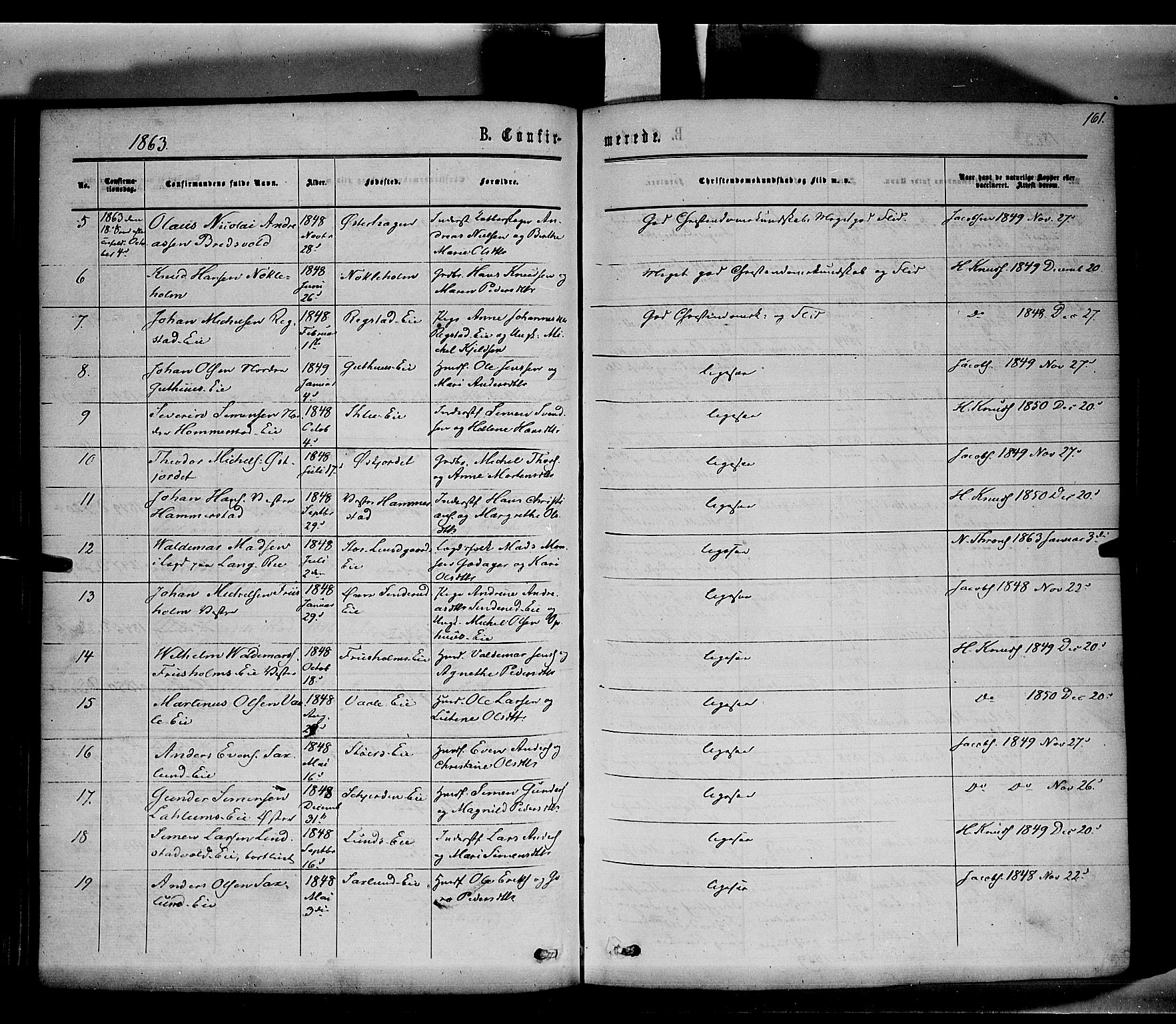 Stange prestekontor, SAH/PREST-002/K/L0013: Parish register (official) no. 13, 1862-1879, p. 161