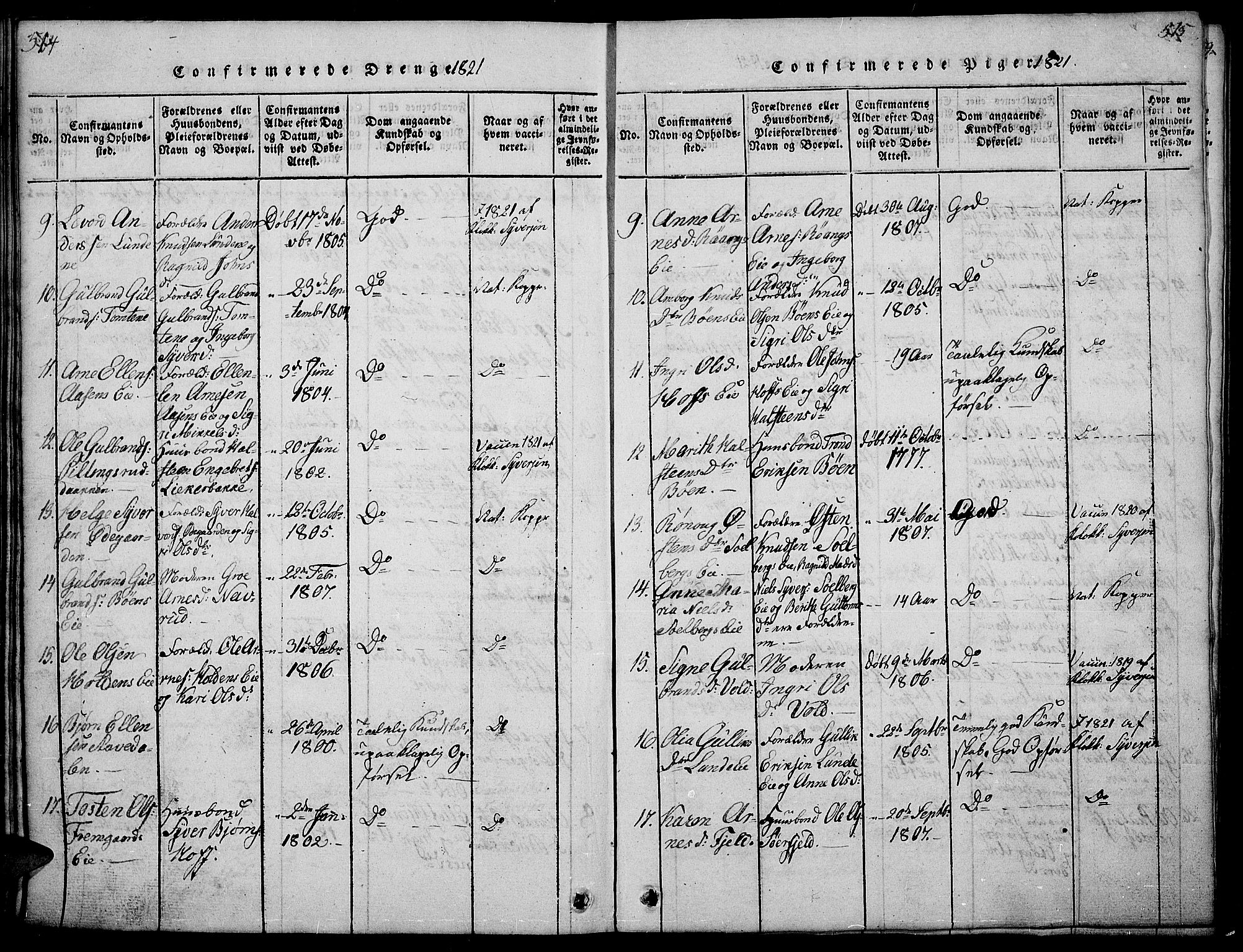Sør-Aurdal prestekontor, SAH/PREST-128/H/Ha/Hab/L0001: Parish register (copy) no. 1, 1815-1826, p. 514-515